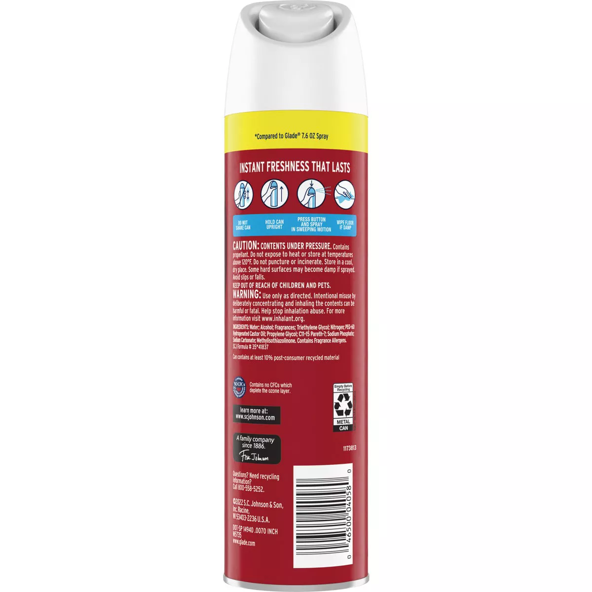 Glade 2X Fragrance 8 Oz. Apple Cinnamon Spray Air Freshener