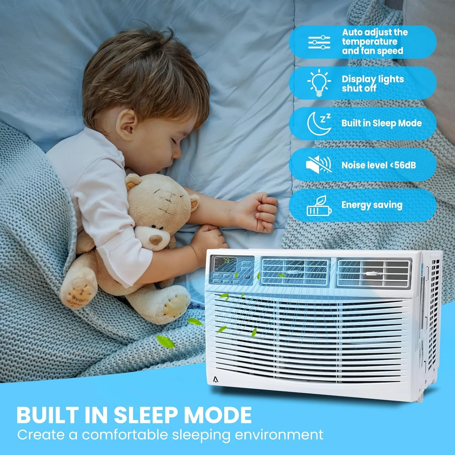 Air Conditioner, 8000 BTU Turbo Fast Cooling AC Unit Remote/App Control, Flexible Window Opening(T Design Install Kit), 24H Timer, Washable Filter,White - Image 23