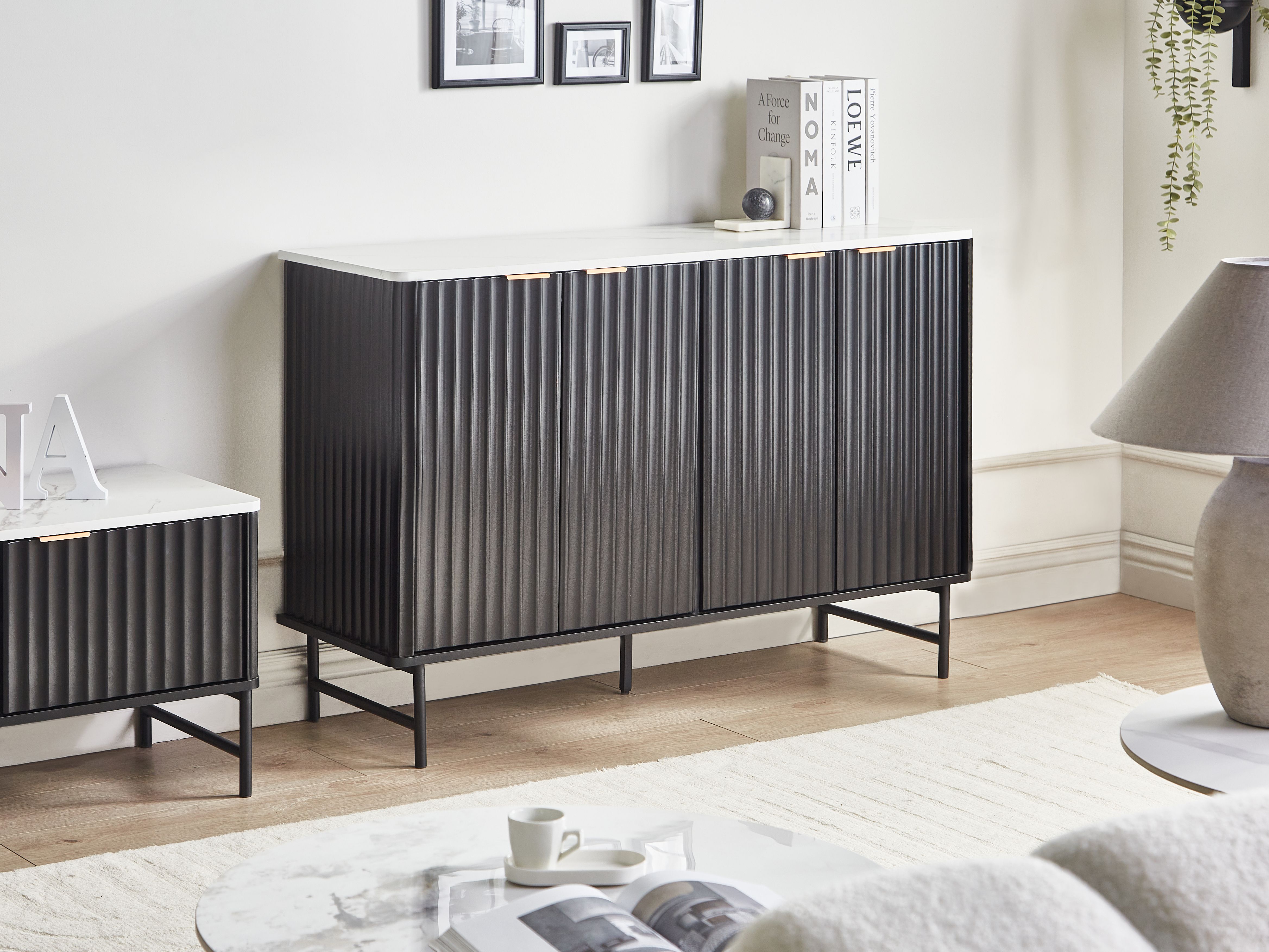 Cabinet GLASTONBURY Marble/ Black