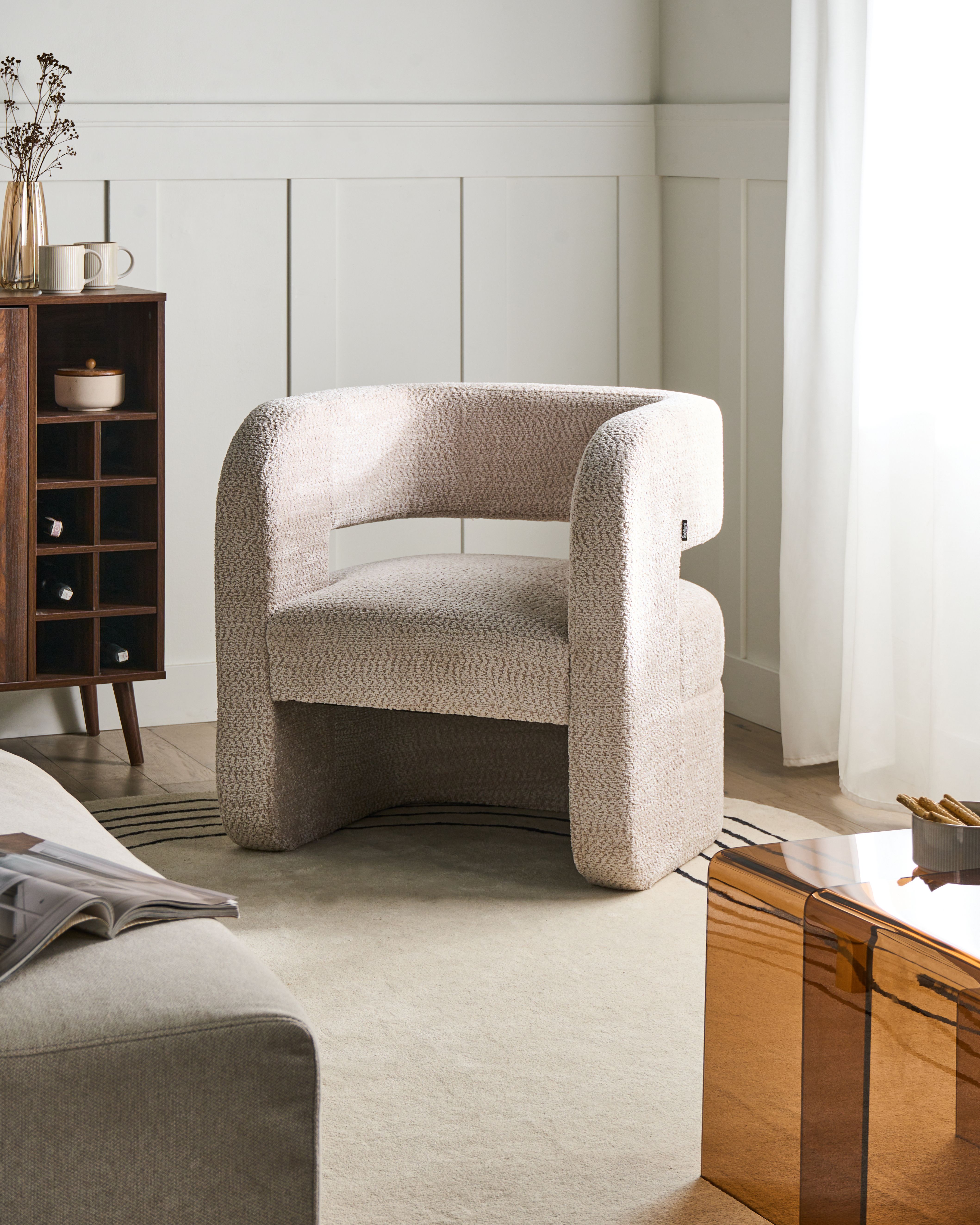 Armchair VIDSEL Chenille Beige