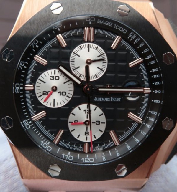 Replica Audemars Piguet JF Royal Oak Offshore RG 26400RO Black Ceramic Bezel A3126 - Elite Watch Atelier