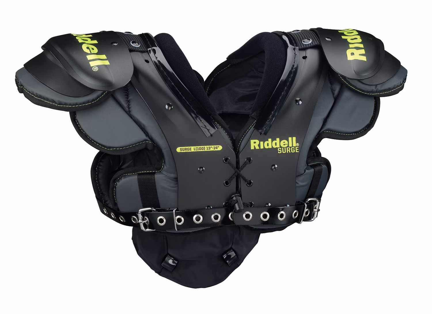 Riddell Surge Youth Football Shoulder Pad Black/Volt, Small - Image 2