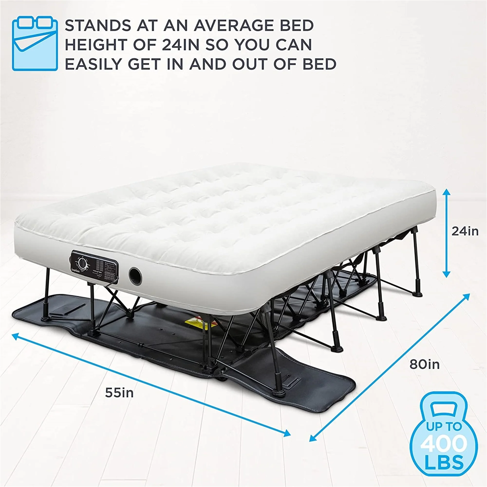 Ivation EZ-Bed 10 in Portable Air Beds with Built-in Pump, Full - Image 4
