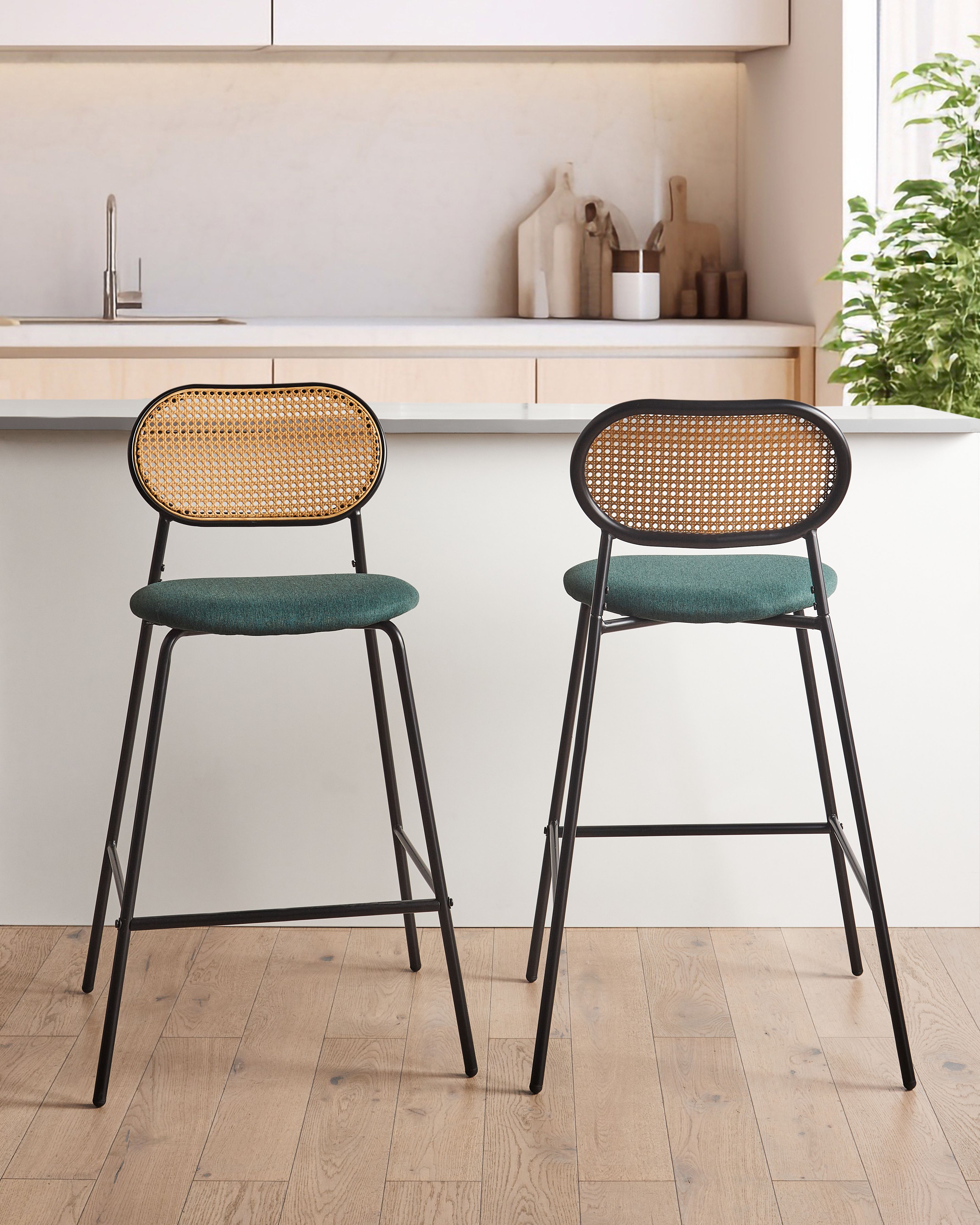 Set of 2 Bar Chairs ADAVER Black