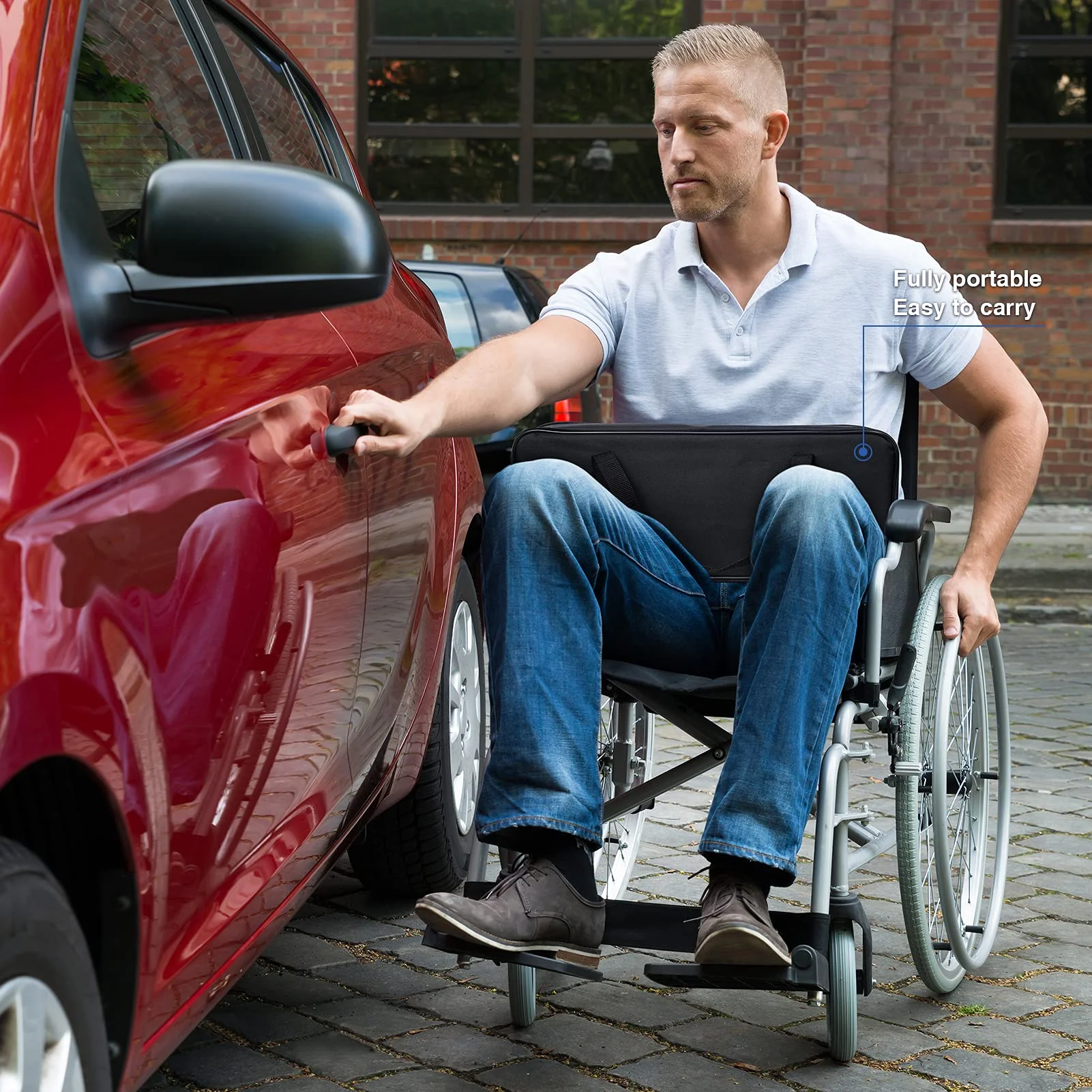 ?DriFeez Driving Hand Controls for Disabled Drivers  Adjustable Driving Aid with Storage Bag��Gray Handle