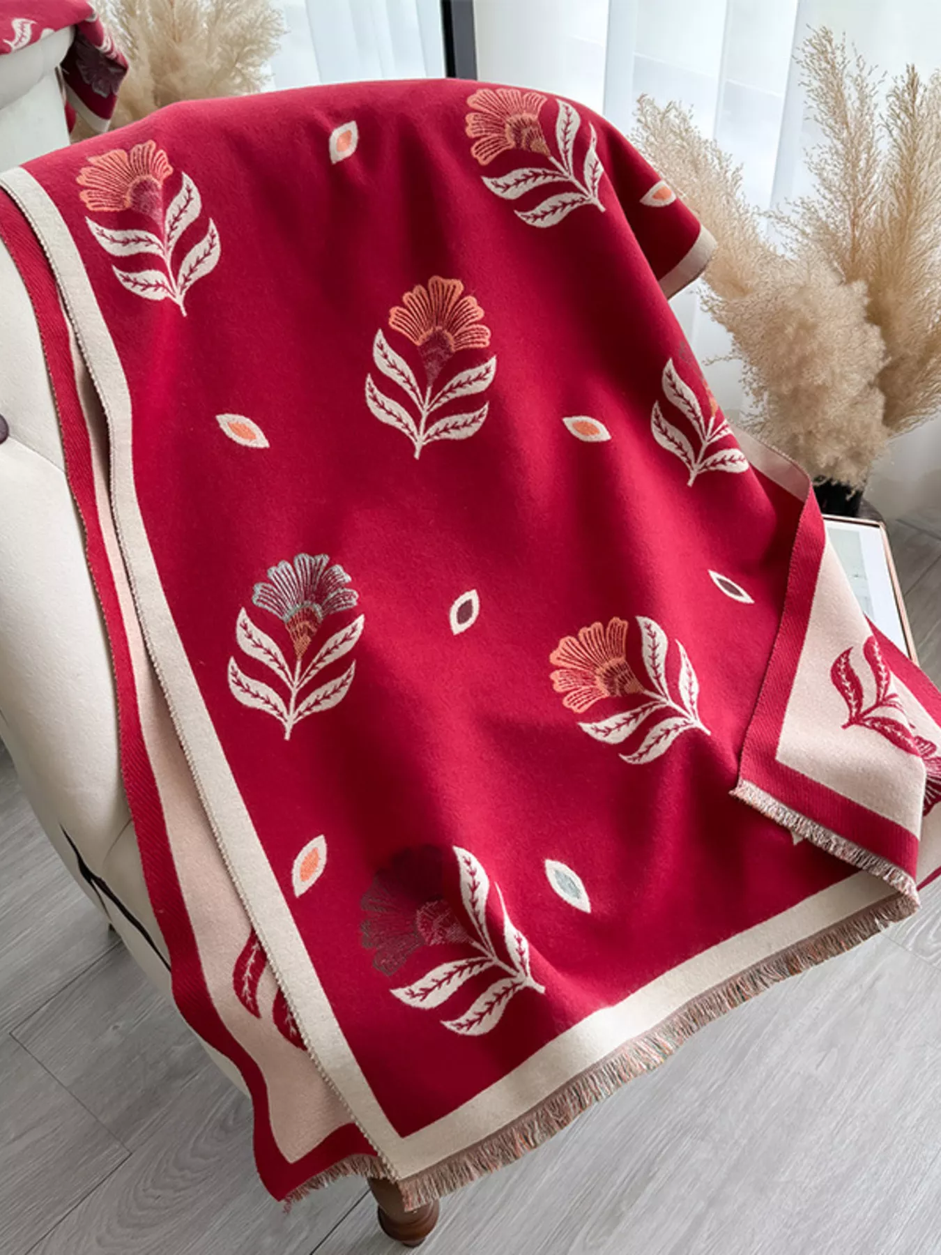 Printed Raw Hem Shawl - ZKZOOK