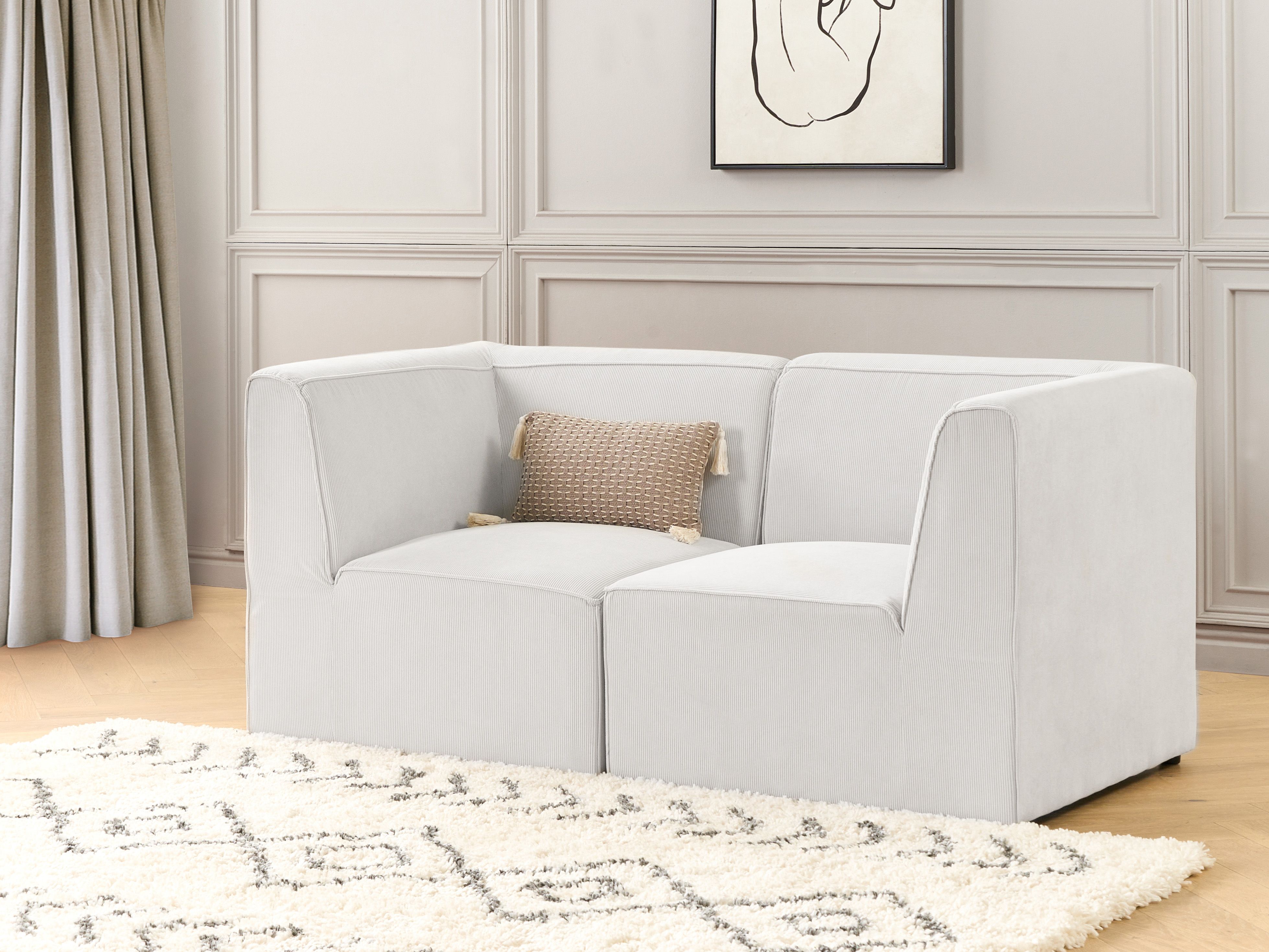Modular Sofa 2 Seater LEMVIG Corduroy Off-White