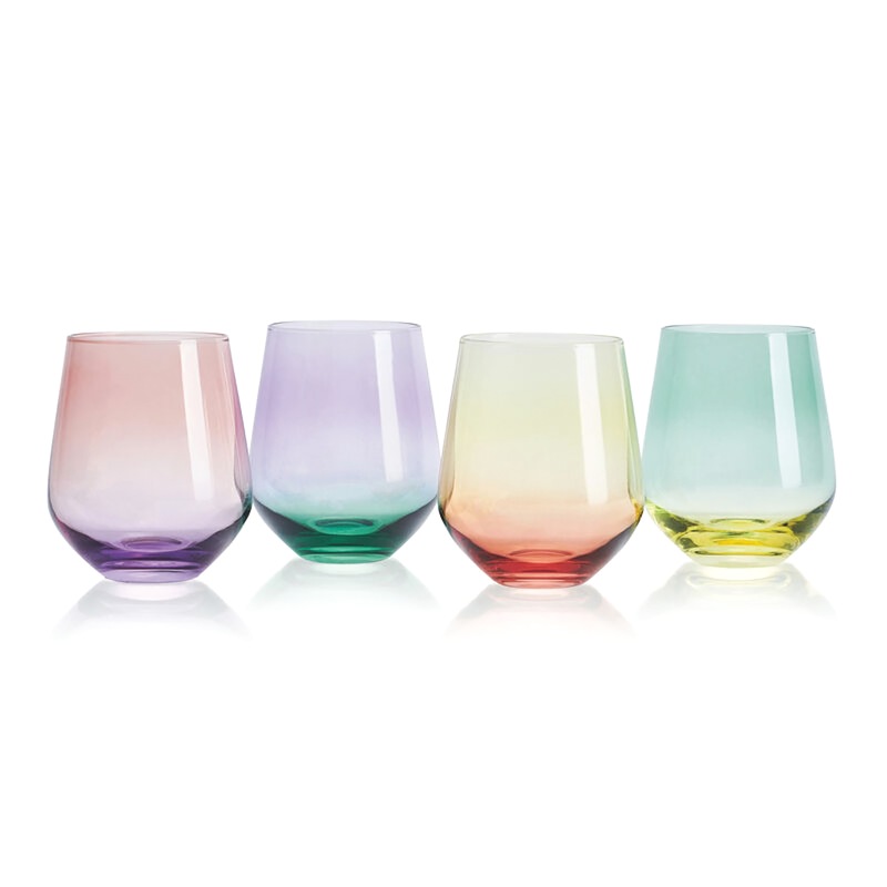 Mikasa Chroma Set of 4 Assorted Stemless Wine Glasses - MIDNIGHT VELVET CATALOG