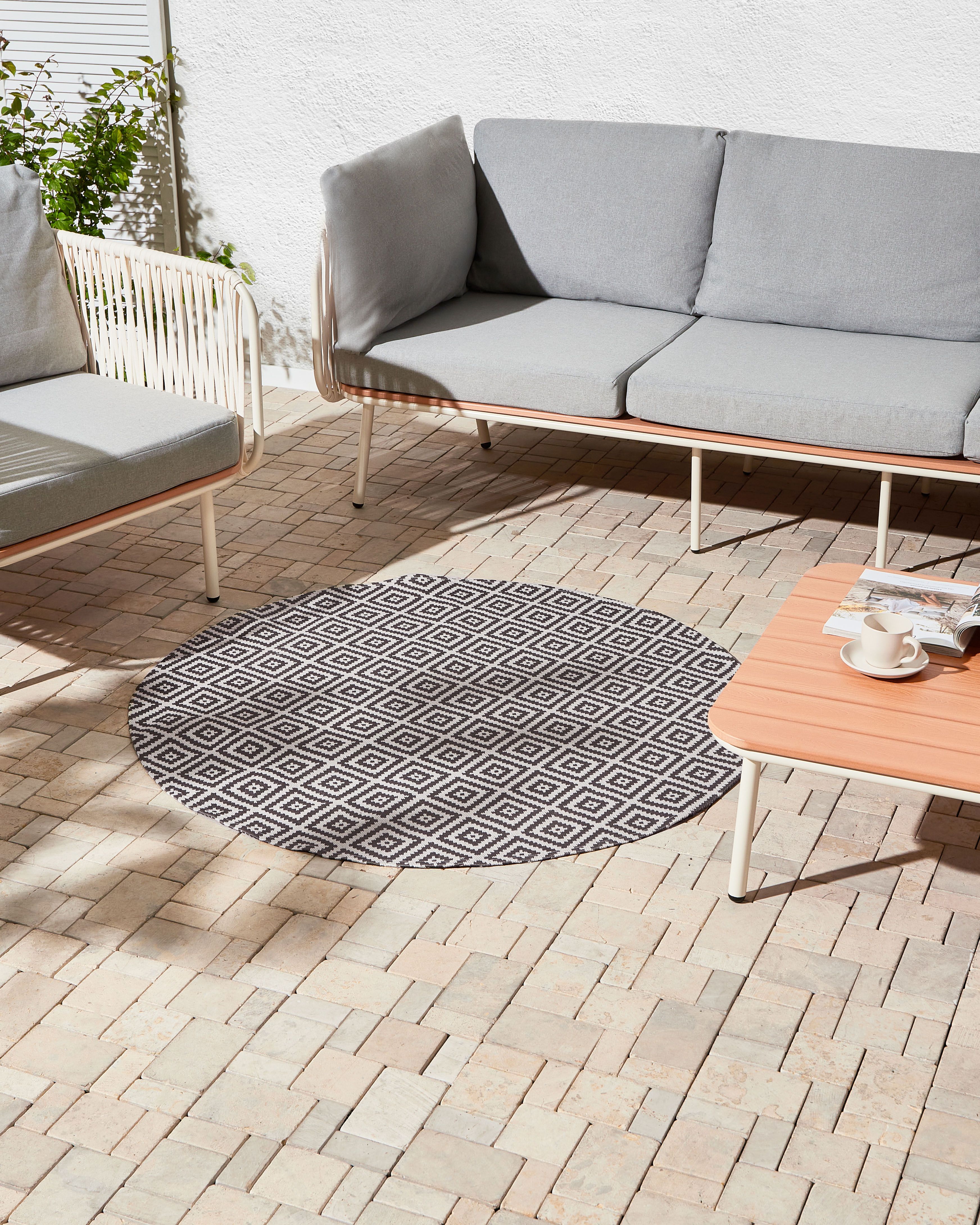 Outdoor Rug THRISSUR Grey ø 120 cm