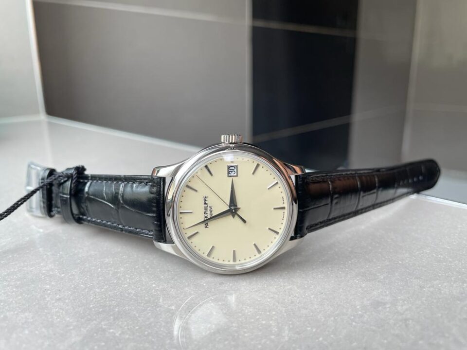 Replica PATEK PHILIPPE Calatrava ZF 5298p Date off White Dial SS bezel ZF factory - Elite Watch Atelier