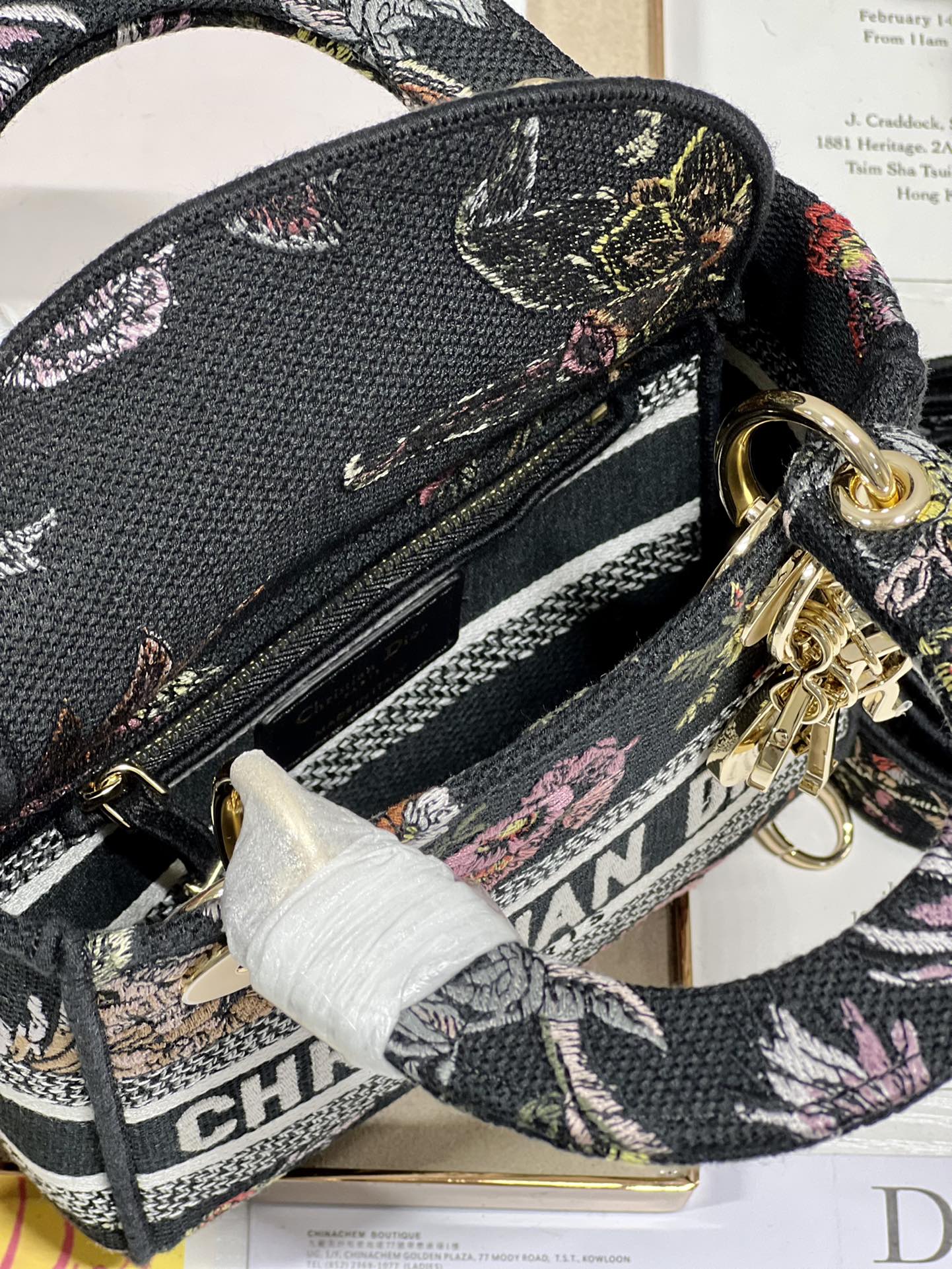 Mini Lady D-Lite Bag White/Black For Women 6.5in/17cm1:1High-quality replica