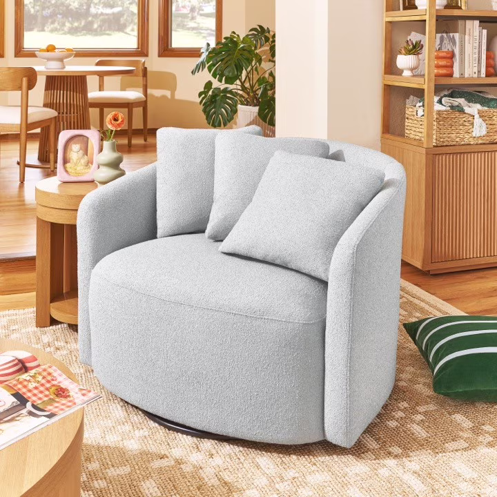 Beautiful Drew Accent Chair by Drew Barrymore, Cream Boucle - Image 11