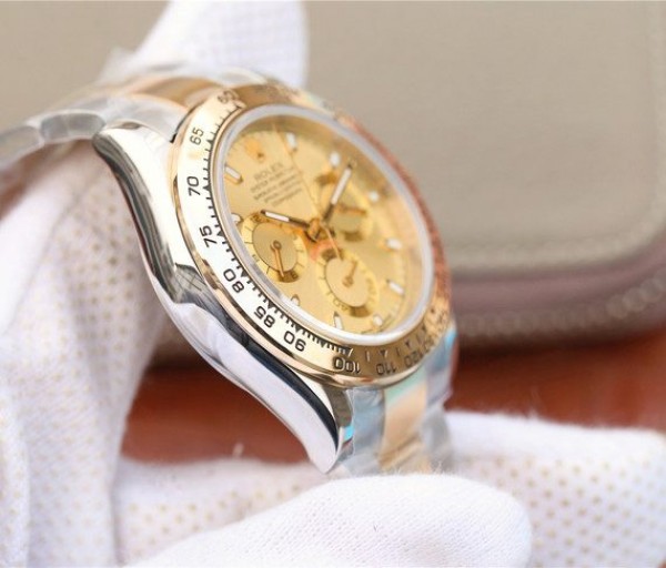 Replica Rolex Daytona 116523 Thick YG Wrapped YG Dial SS/YG Bracelet A7750 - Elite Watch Atelier
