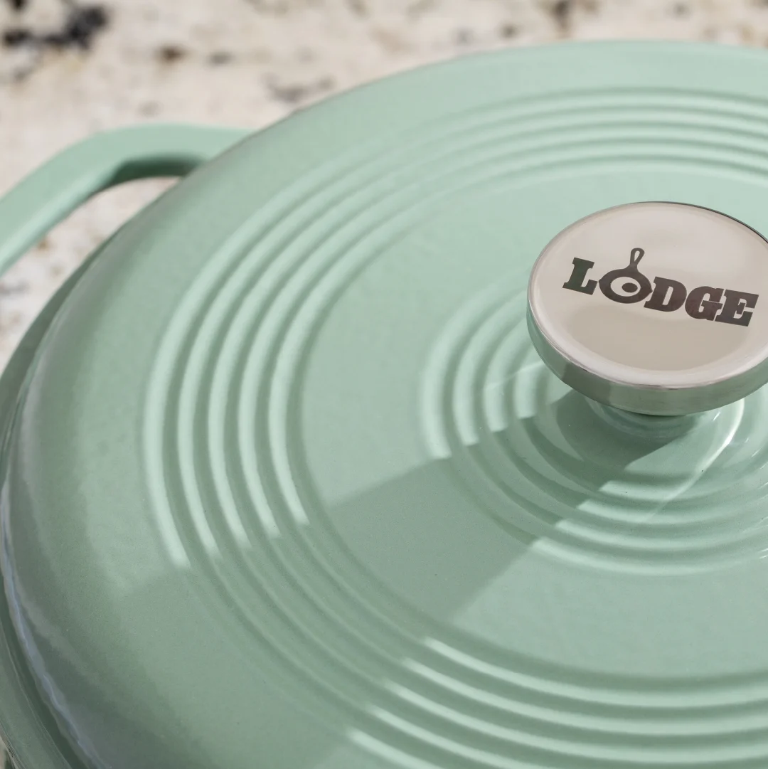 Lodge Cast Iron 6 Quart Enameled Dutch Oven, Indigo - Image 12