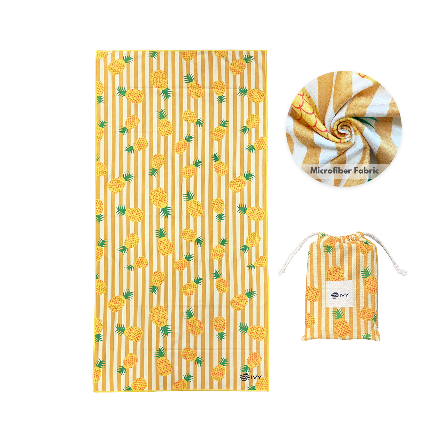 Sand Free Waffle Weave Microfiber Beach Towel Absorbent Quick Dry Lightweight Honeycomb Travel Towel with Bag