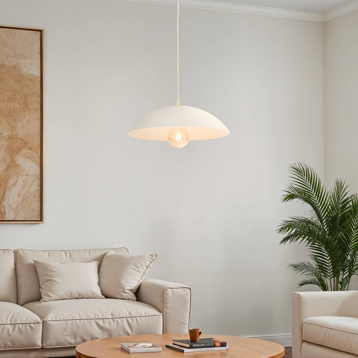 Pendant Light "Delcia" White, D.45 cm