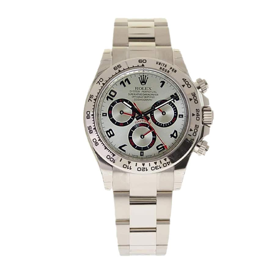 Rolex Daytona 116509 White Gold Silver Dial Replica - Elite Watch Atelier
