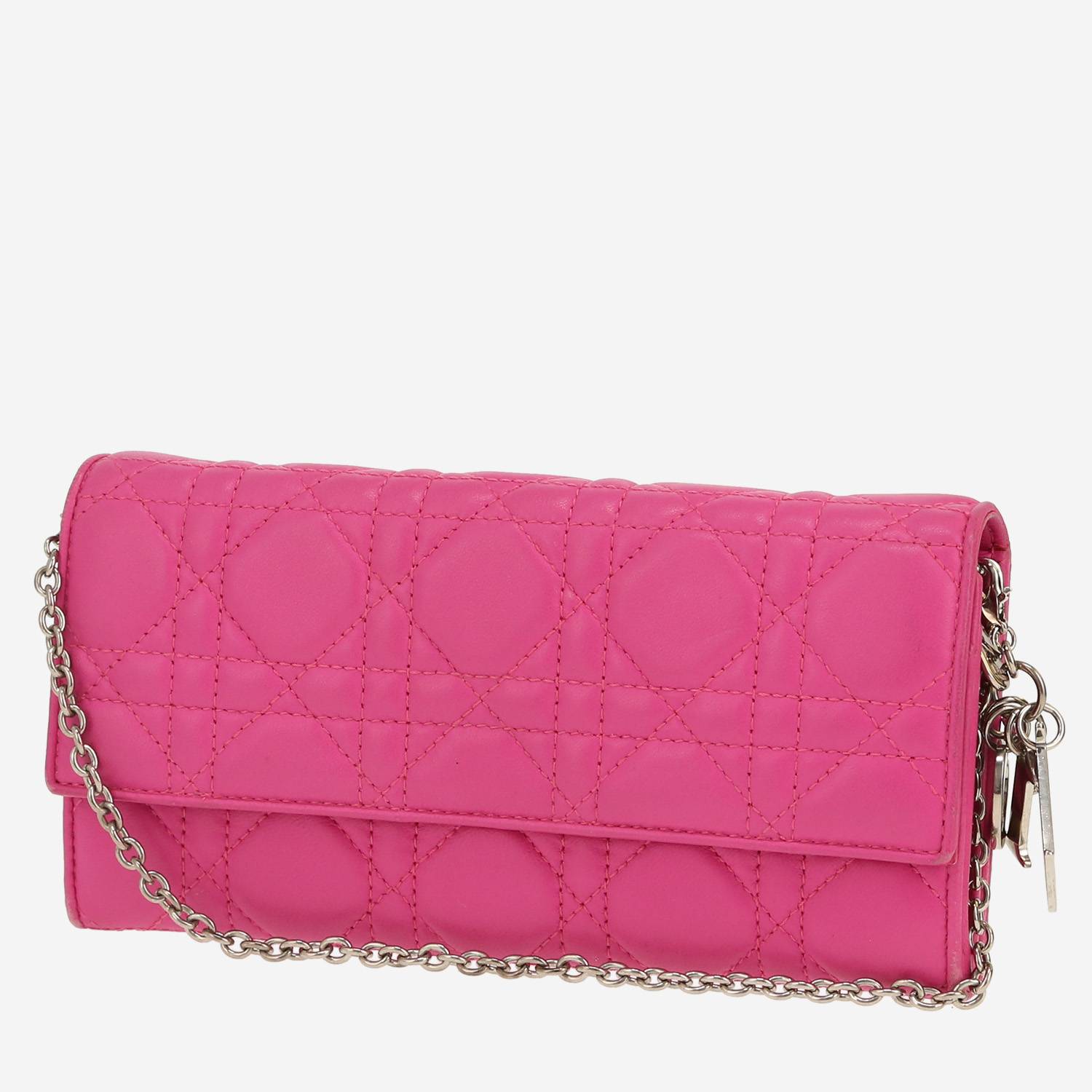 Dior Wallet on Chain handbag in pink leather cannage1:1High-quality replica