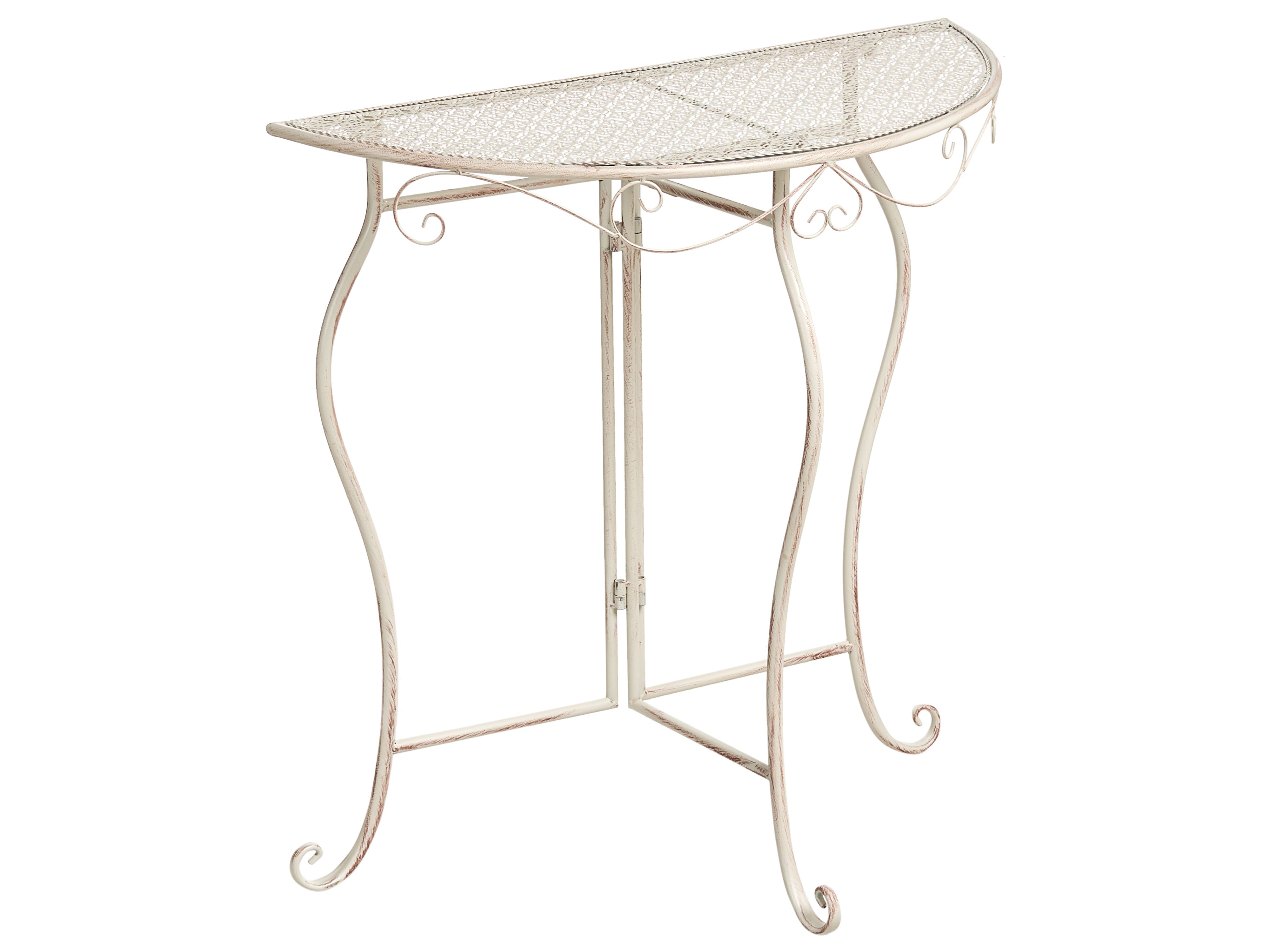 Bistro Table FOLELLI 80 cm 36 cm Metal Light Beige