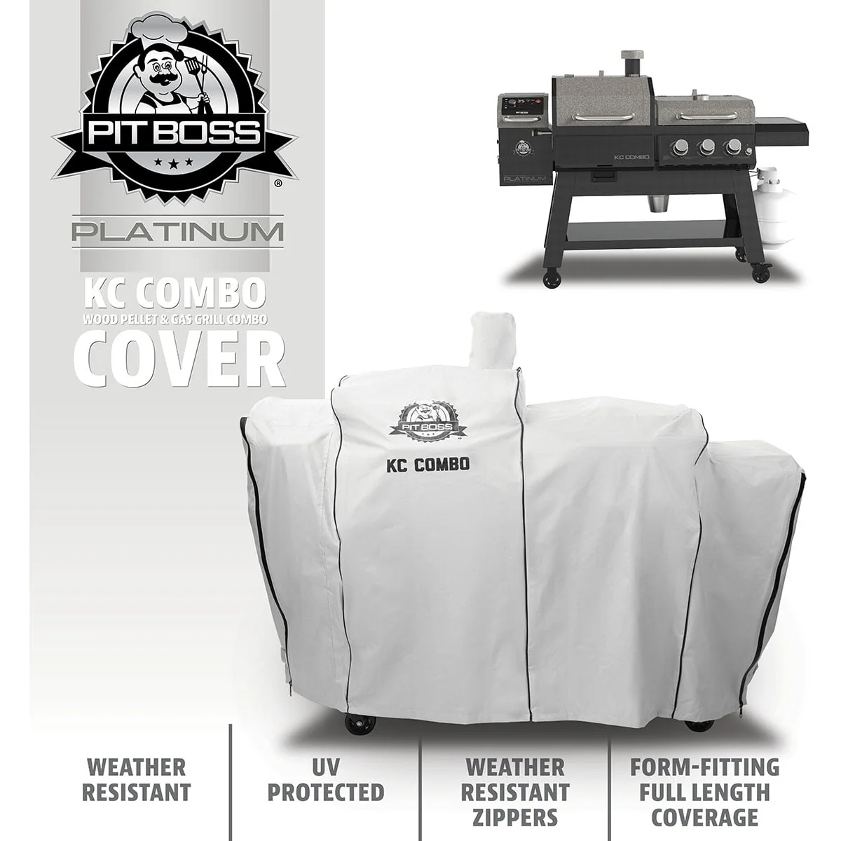 Boss Platinum KC Combo Grill Cover, Fits KC Combo Platinum Grill - Image 3