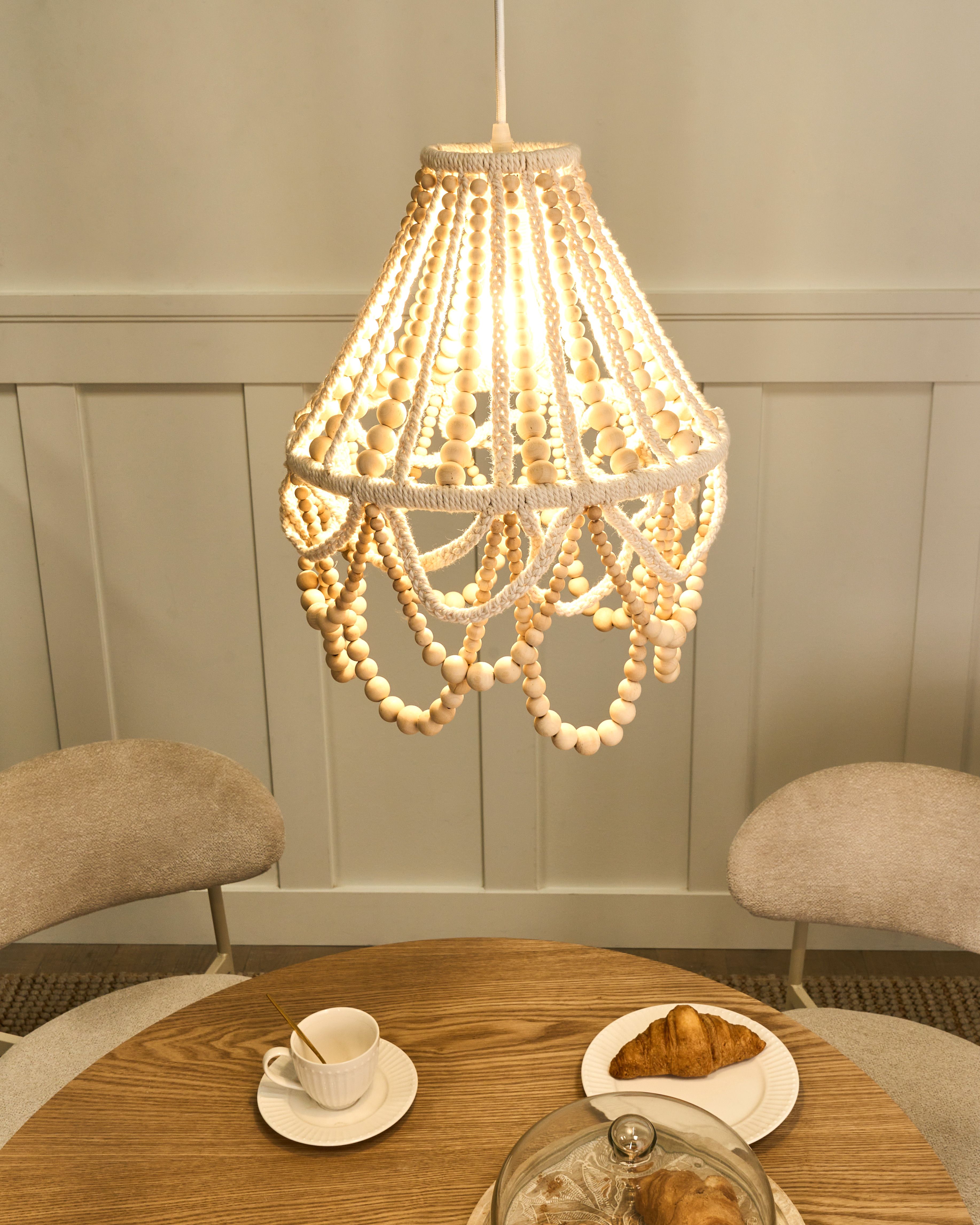 Chandelier MENIK Wood Light Brown