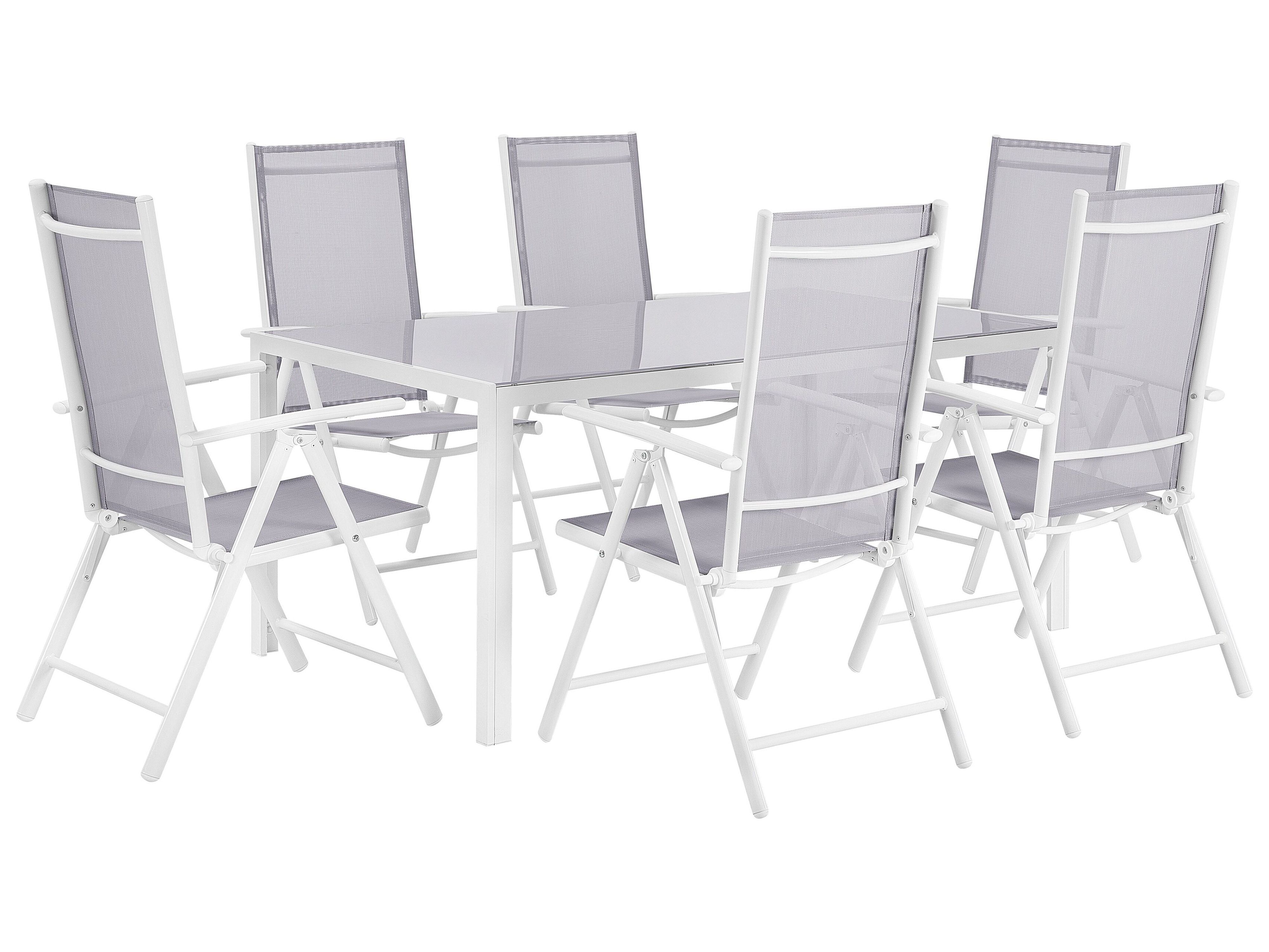 Garden Dining Set 6 Seater CATANIA Metal Grey