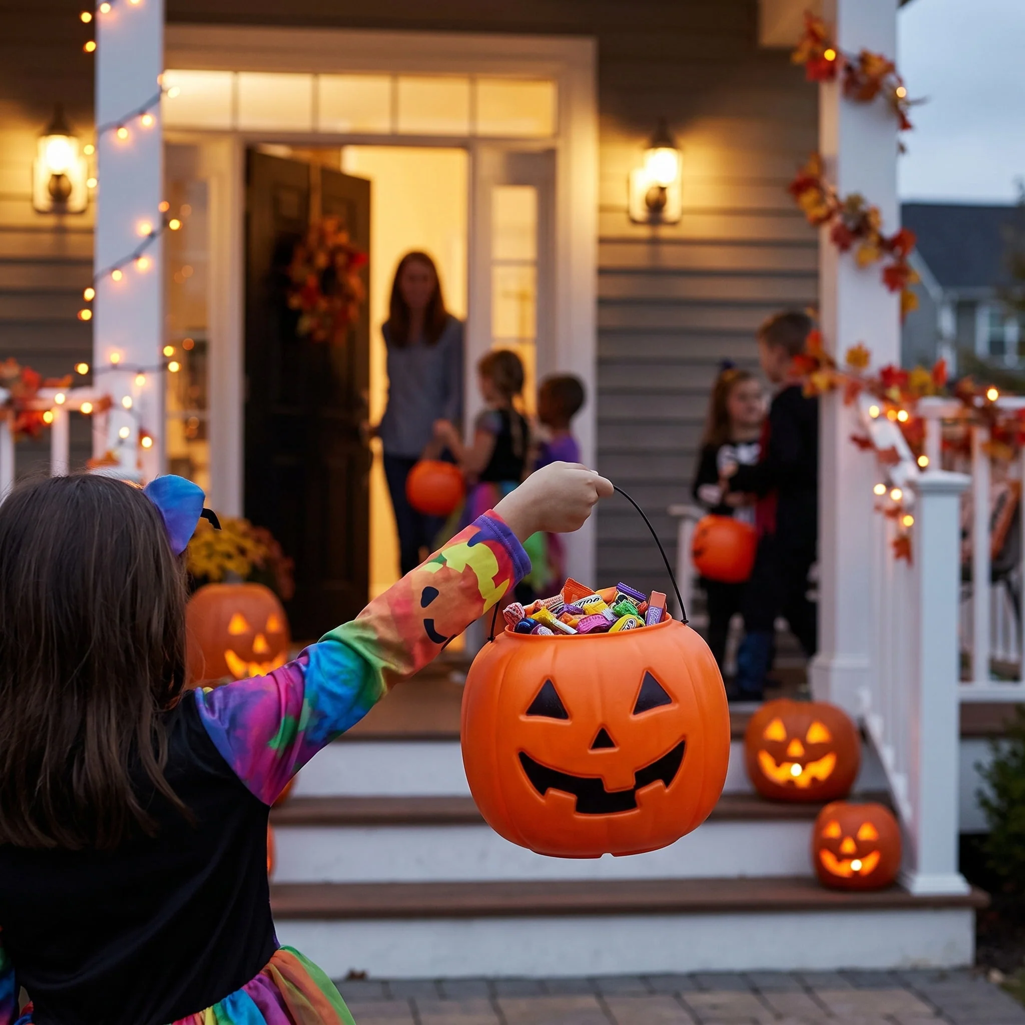 Way To Celebrate 30-Count 8 in Orange Plastic Jack-o'-Lantern Pumpkin Buckets - Image 2 Way To Celebrate 30-Count 8 in Orange Plastic Jack-o'-Lantern Pumpkin Buckets - Image 2