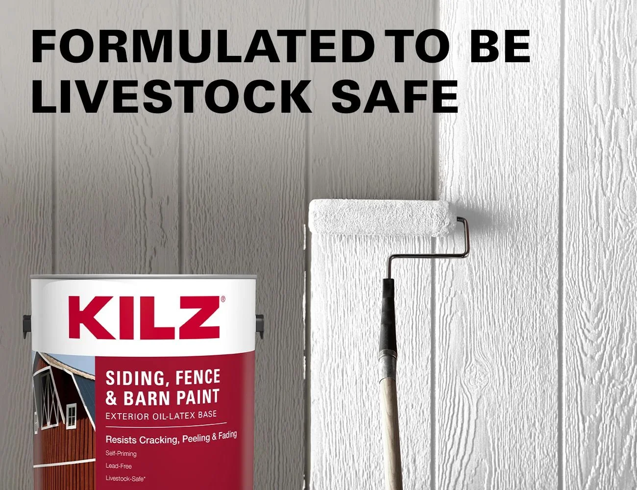 KILZ Siding, Fence, and Barn Paint, Exterior, White, 1 Gallon - Image 4