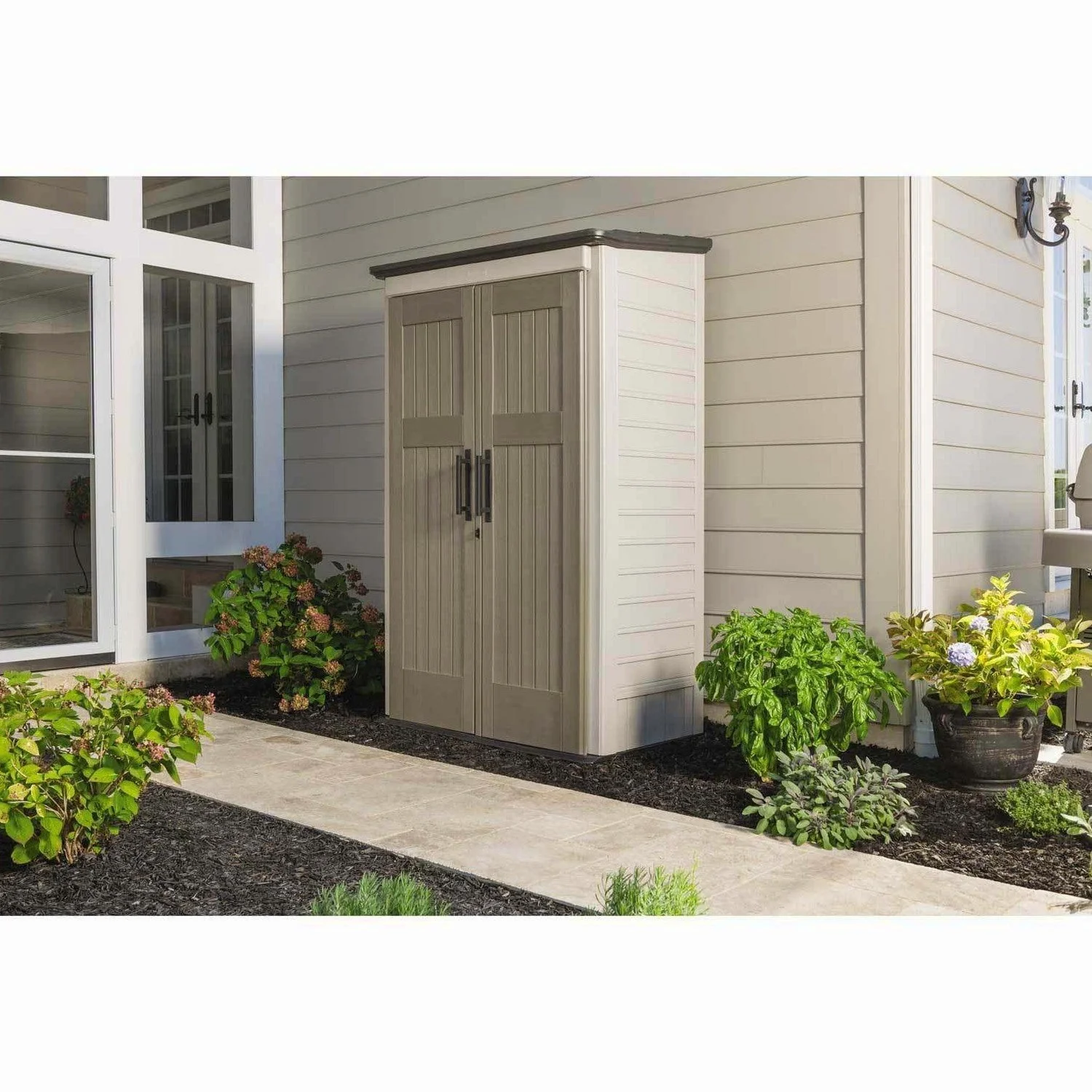 Rubbermaid Outdoor Storage Shed, 52 Cu. Ft., Weather-Resistant, Lockable Doors - Image 4 Rubbermaid Outdoor Storage Shed, 52 Cu. Ft., Weather-Resistant, Lockable Doors - Image 4