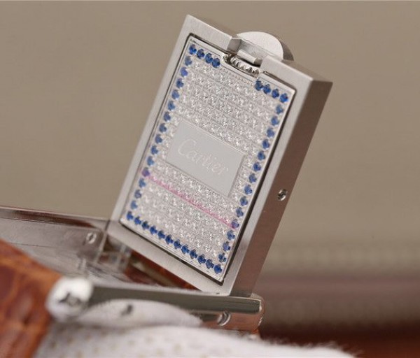 Replica Cartier Tank Reversible White Dial Leather Strap - Top club