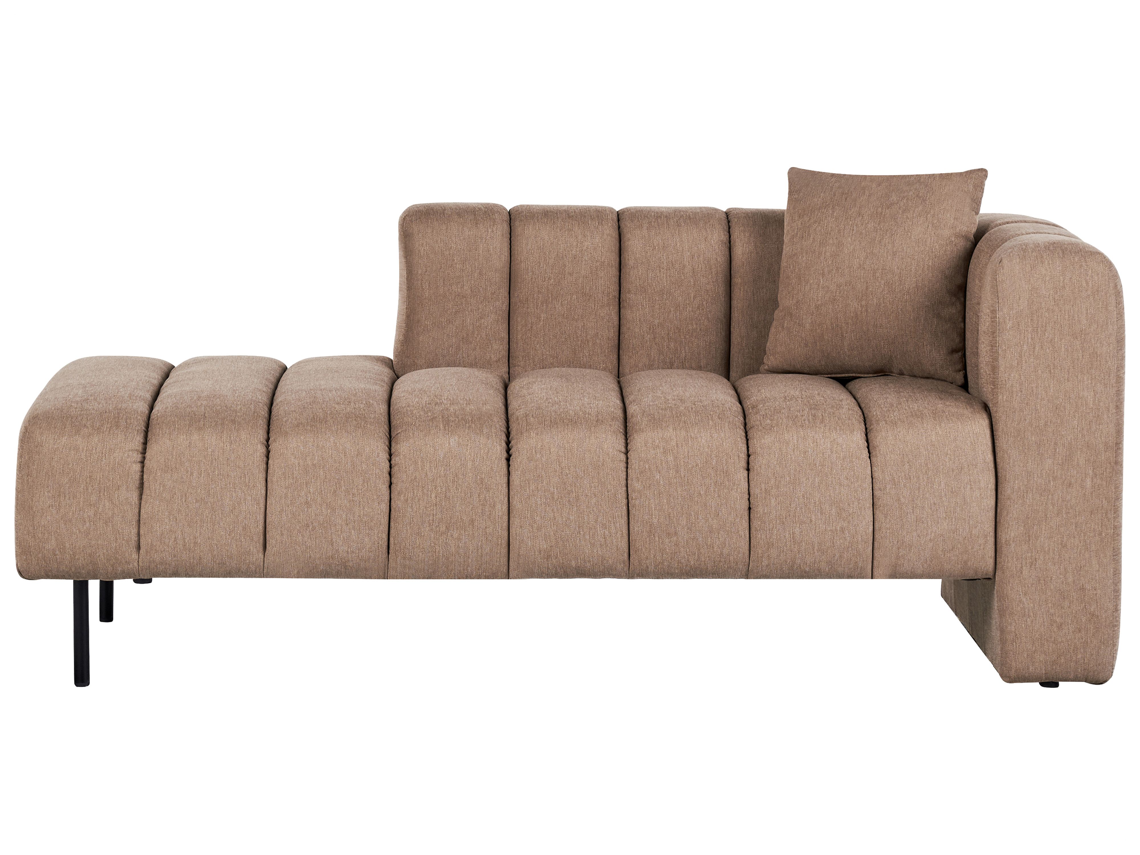 Right-Hand Chaise Lounge LANNILS Fabric Light Brown