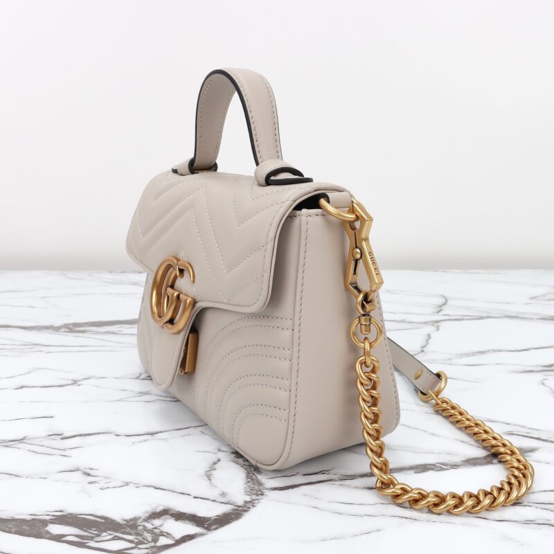 Replica Gucci GG Marmont Top Handle Beige1:1High-quality replica