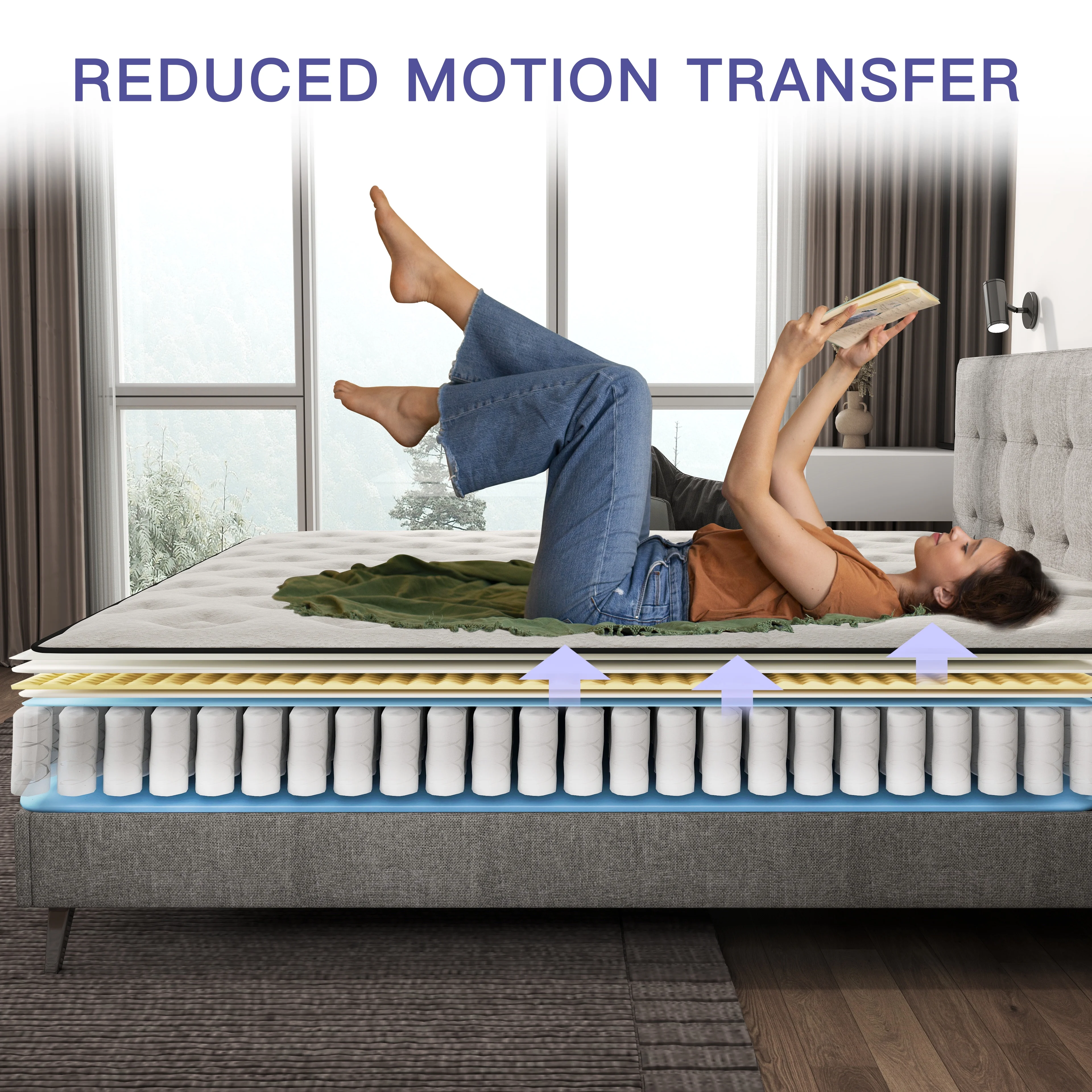 Mulinature 12 inch Full Mattress,Hybrid Mattresses Medium Firm in a Box - Image 7