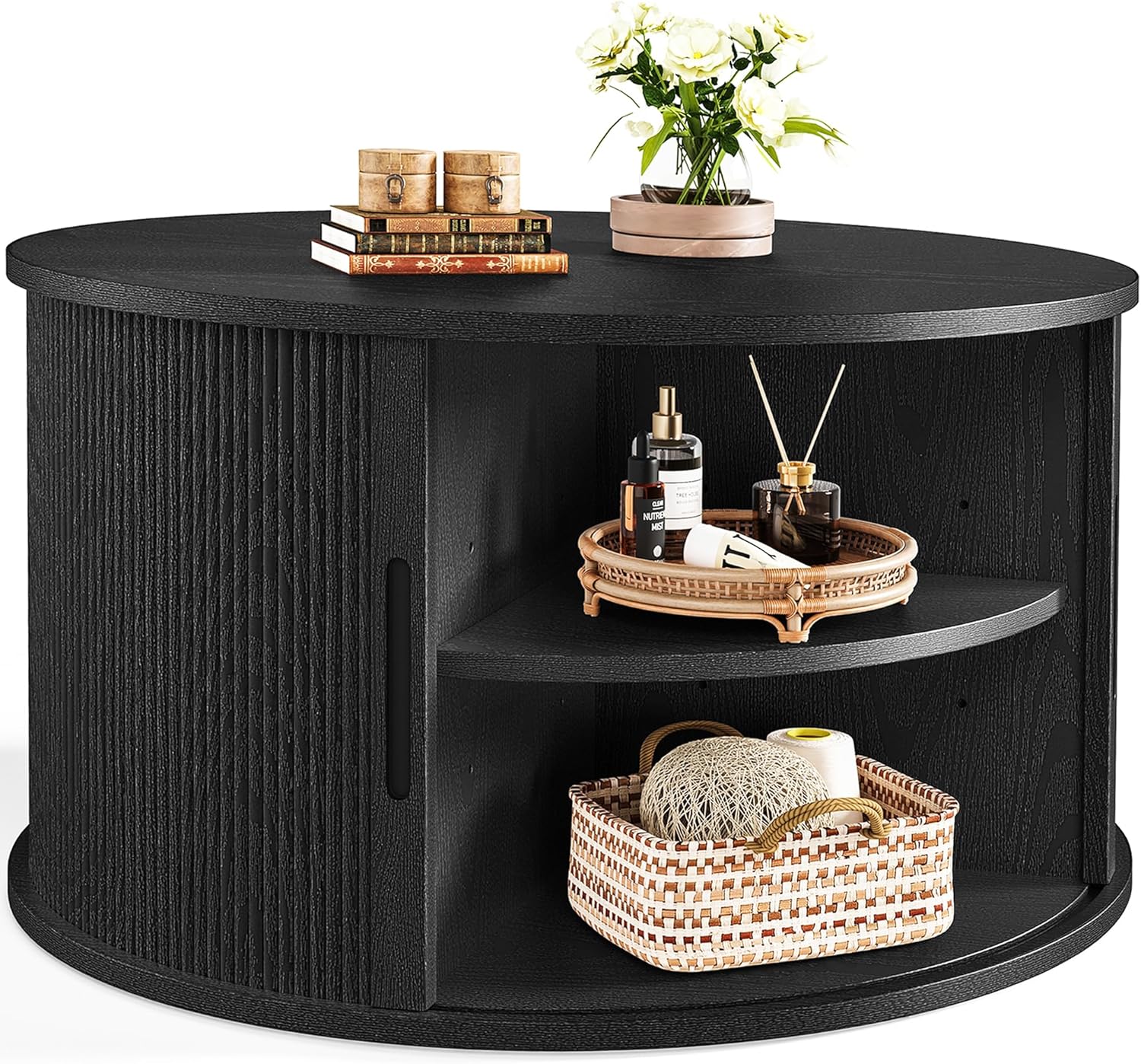 LINSY HOME Round Coffee Table, 31.5