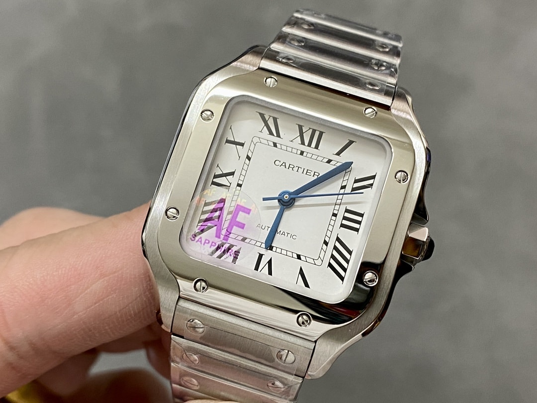 Fake Cartier watch Santos medium model Manufacture mechanical movement Steel Silver Dial WSSA0029 AF(1:1 replica) - Top club