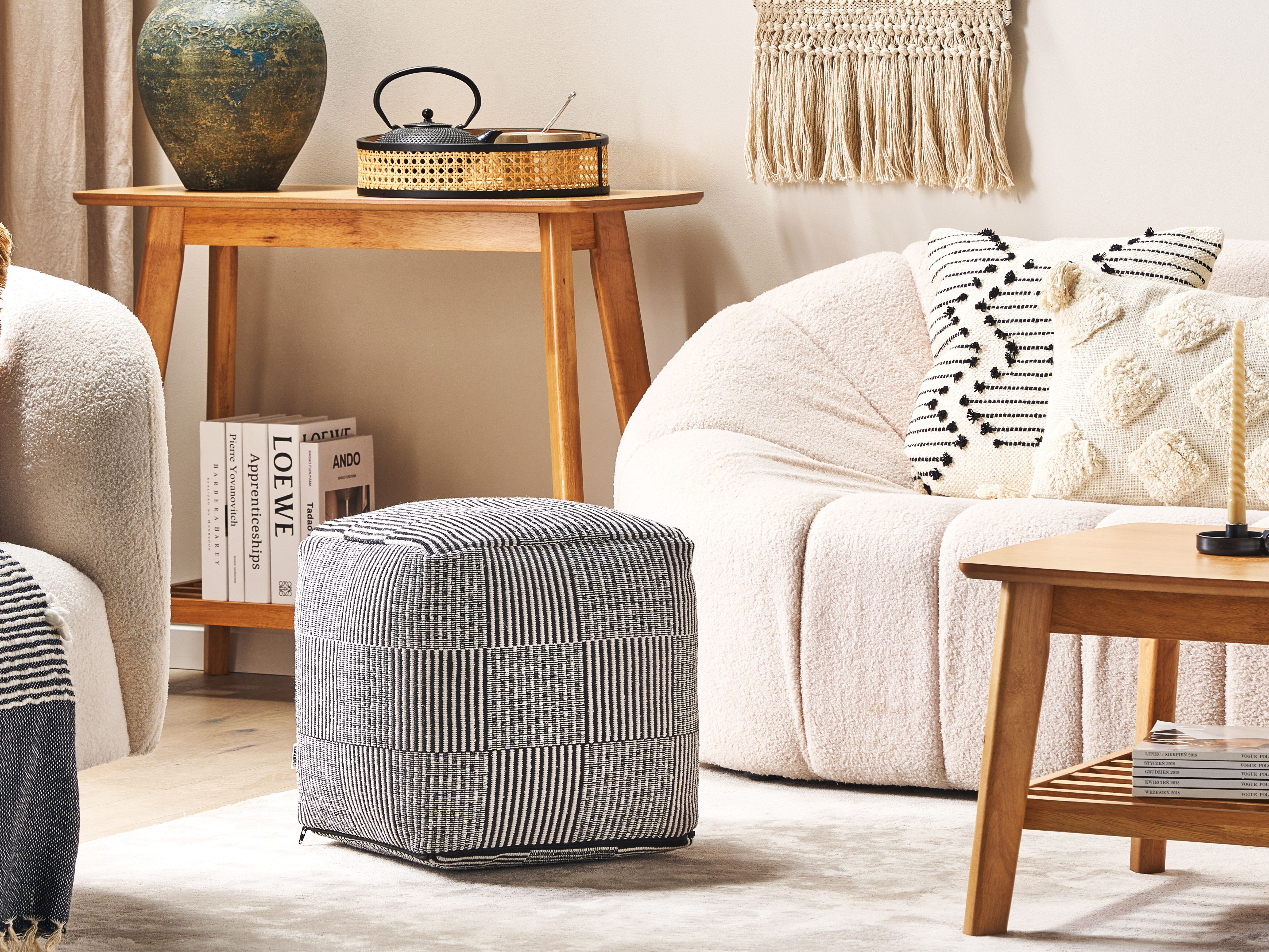 Pouffe PANDRAN Cotton Black/ White