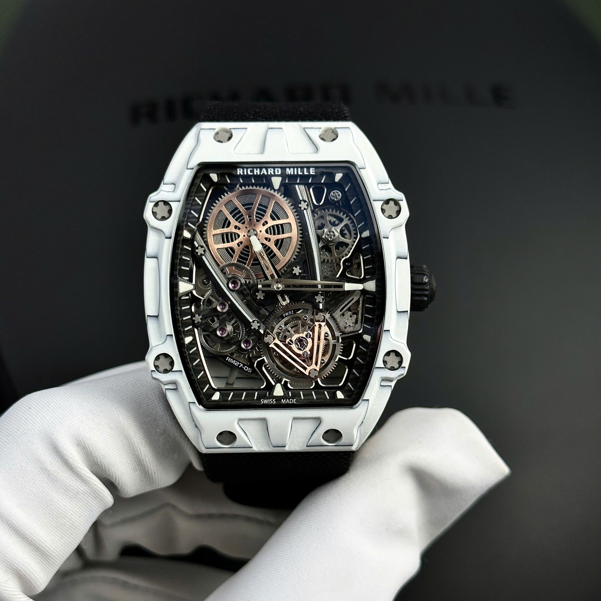 Richard Mille RM27-05 Rafael Nadal Replica Watch White Carbon Case 37.25��47.25mm - Top club