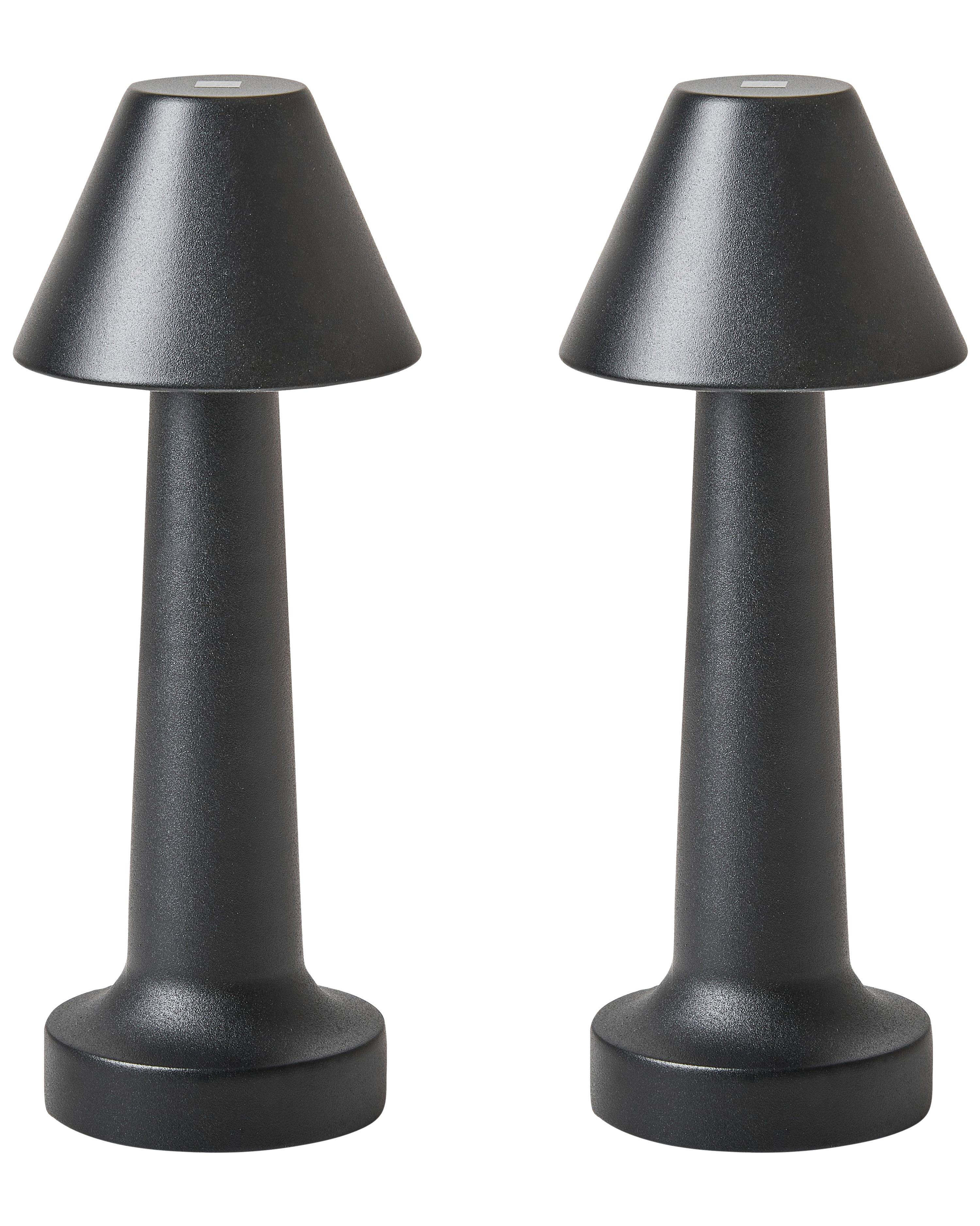 Set of 2 Wireless LED Table Lamp JOANES with Dimmer Metal Black