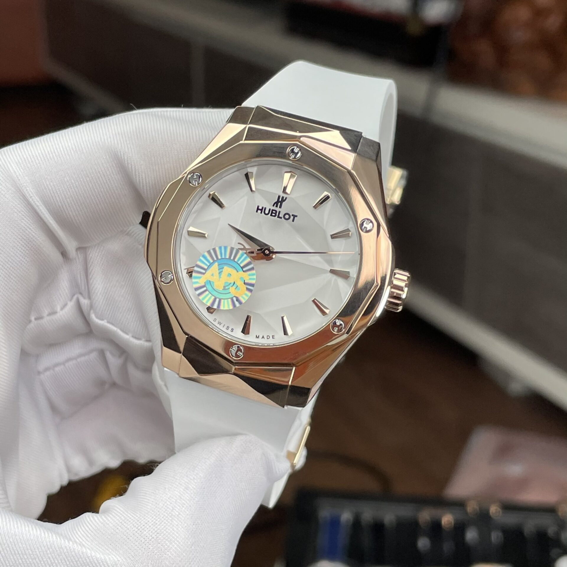 Hublot Replica 1:1 Watch Orlinski King Gold White Rubber Strap APS 40mm - Elite Watch Atelier