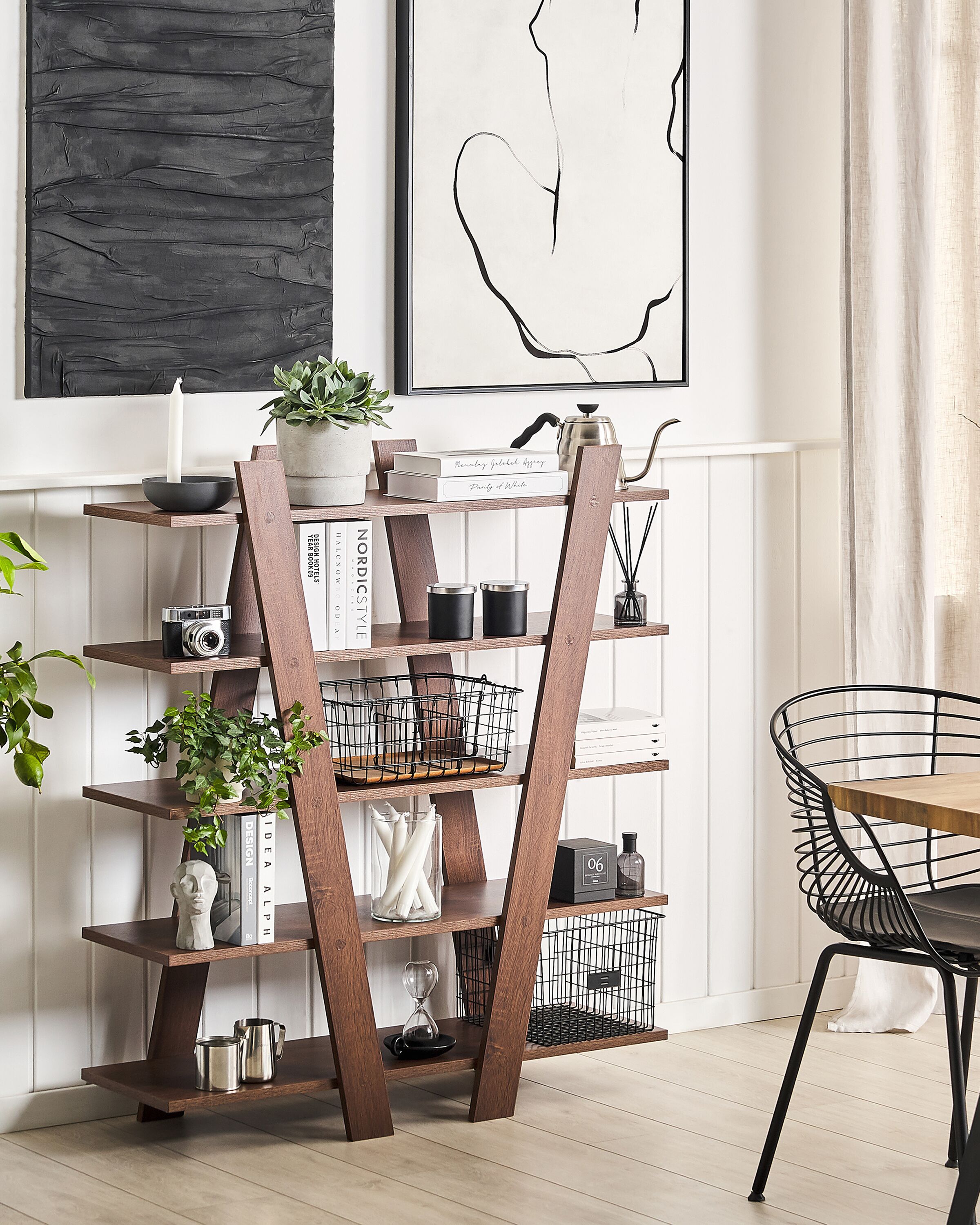 5 Tier Shelving Unit ESCALANTE 116 cm Dark Brown