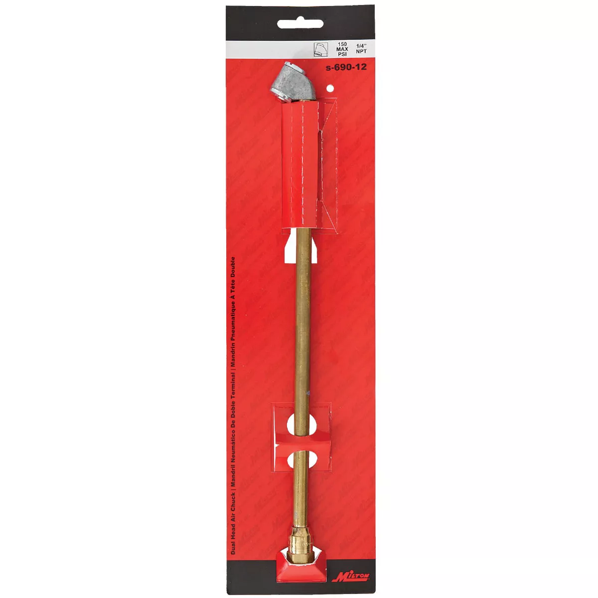 Milton 1/4 In. FNPT 150 psi 12 In. L Dual Head Extended Reach Air Chuck