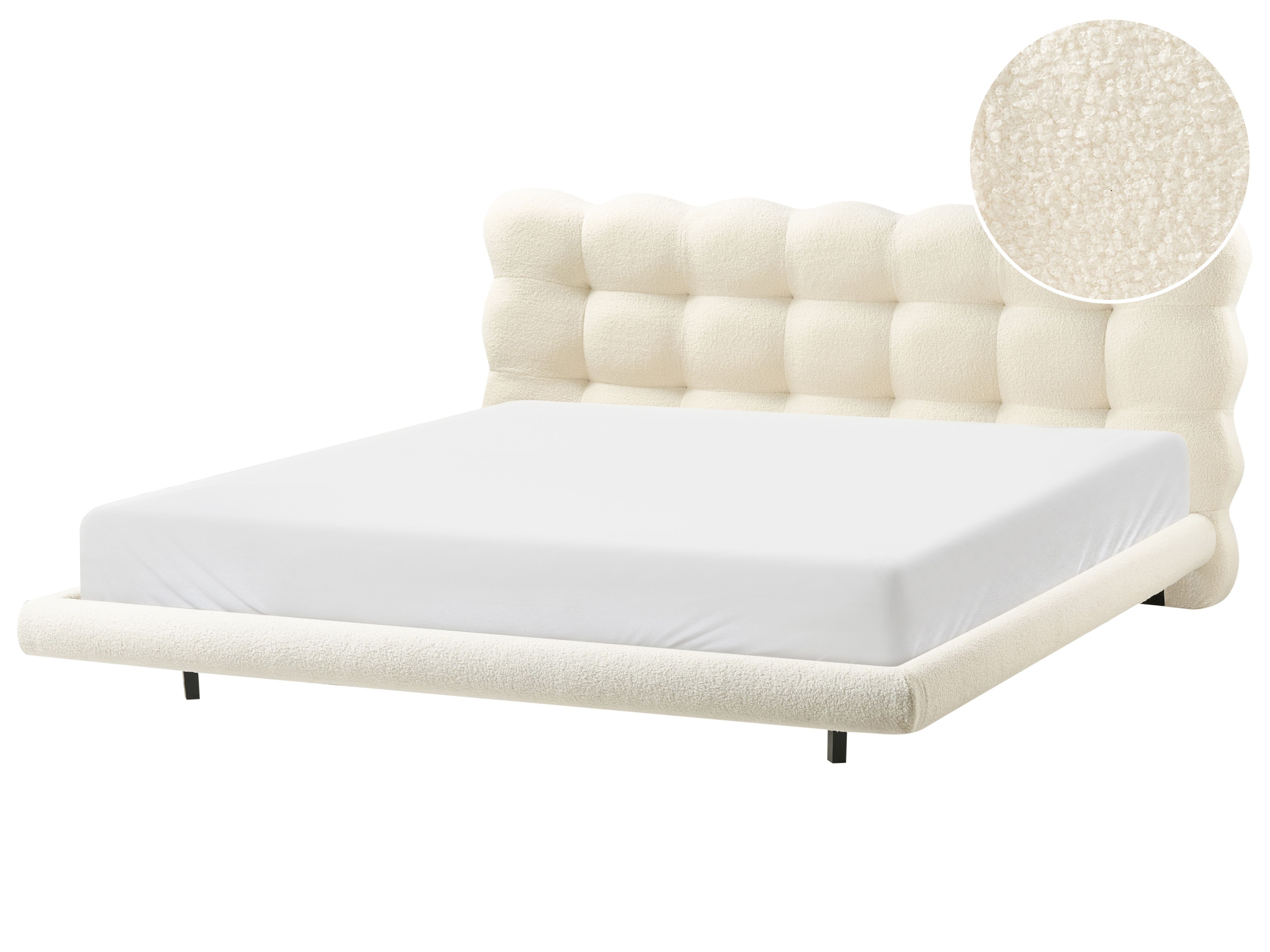 Bed Boucle SOULISSE 180 x 200 cm (EU Super King) Off-White