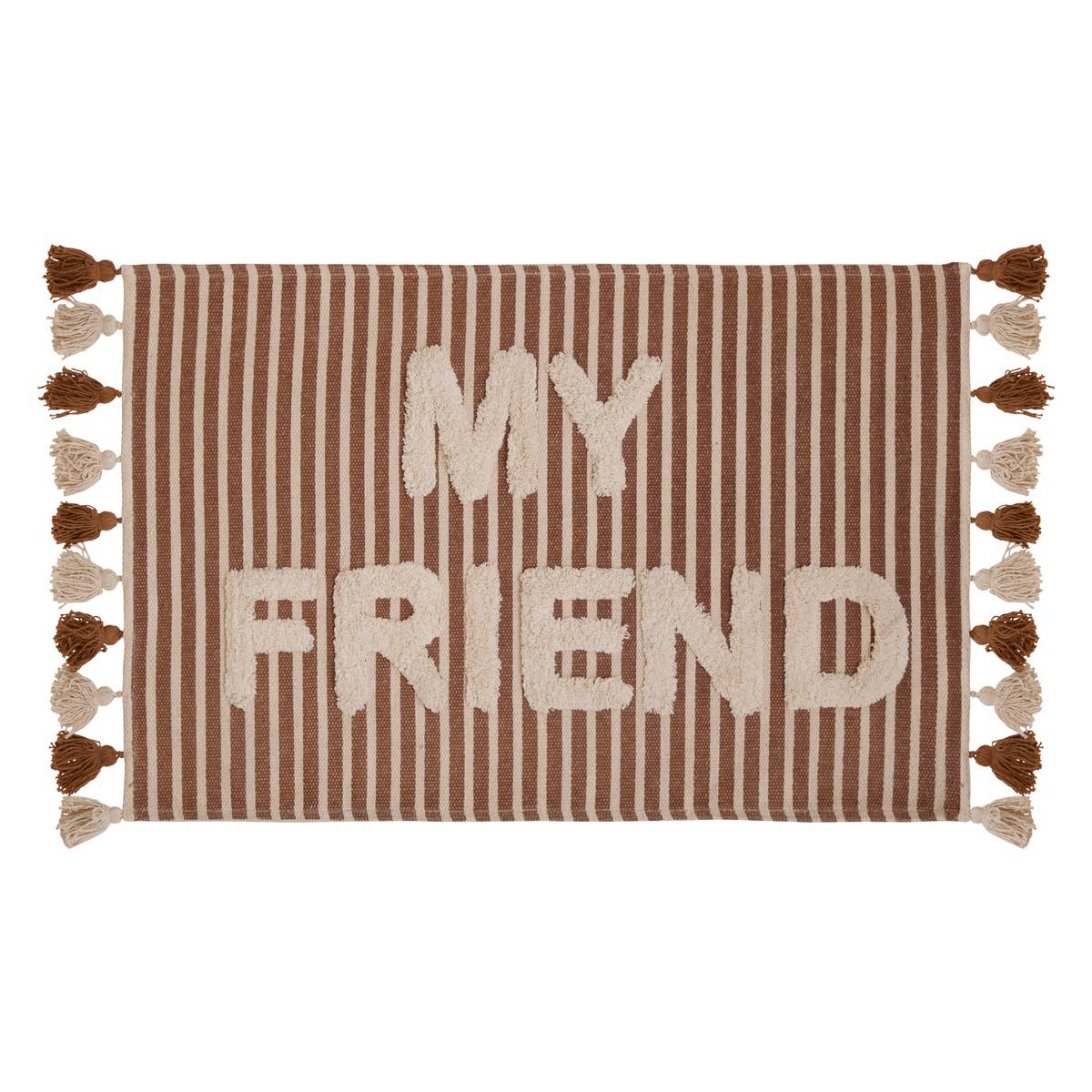 "Scott" Wool Effect Rug Brown, 90x2 cm