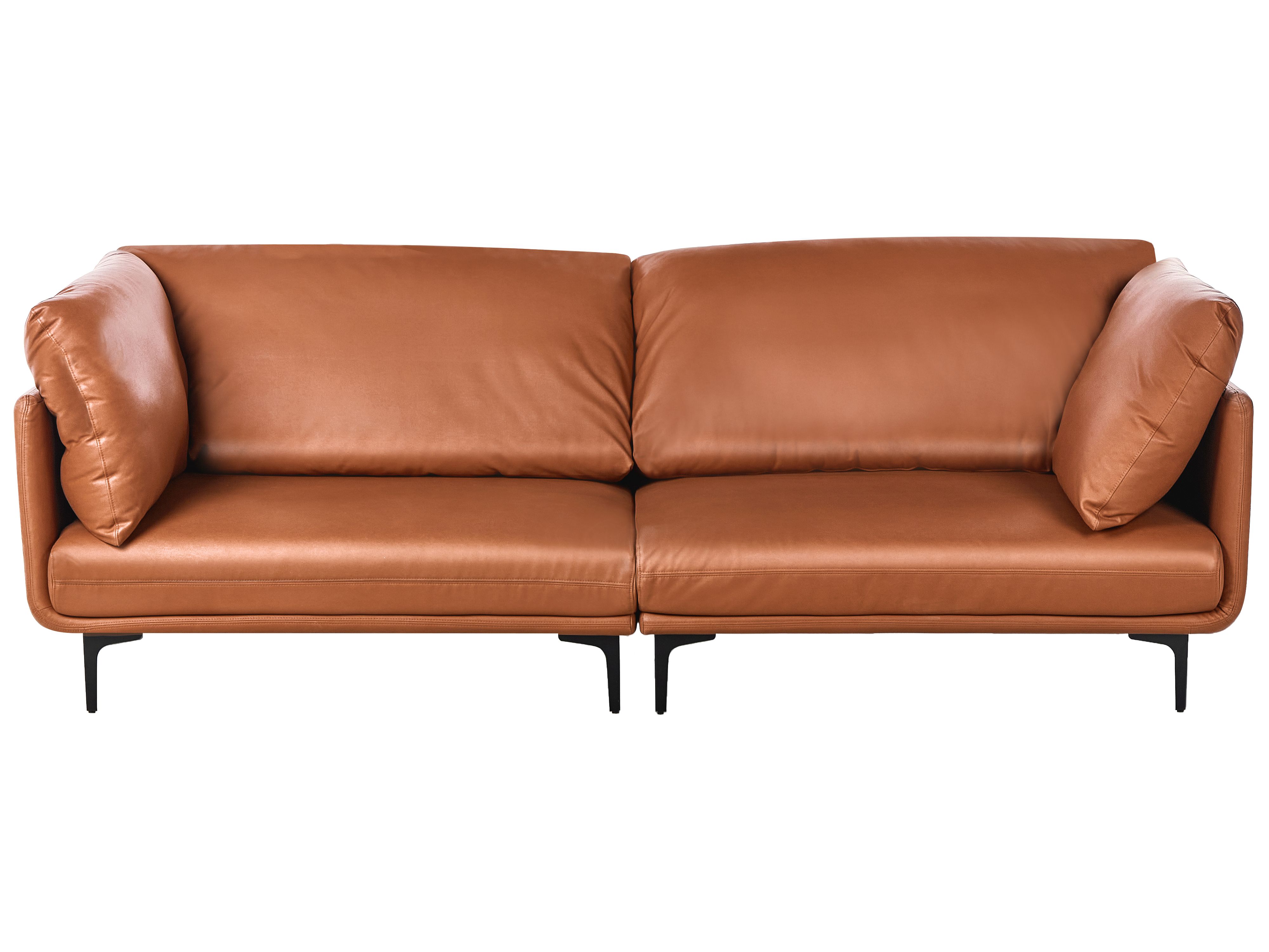 Sofa 3 Seater REVSNES Faux Leather Golden Brown