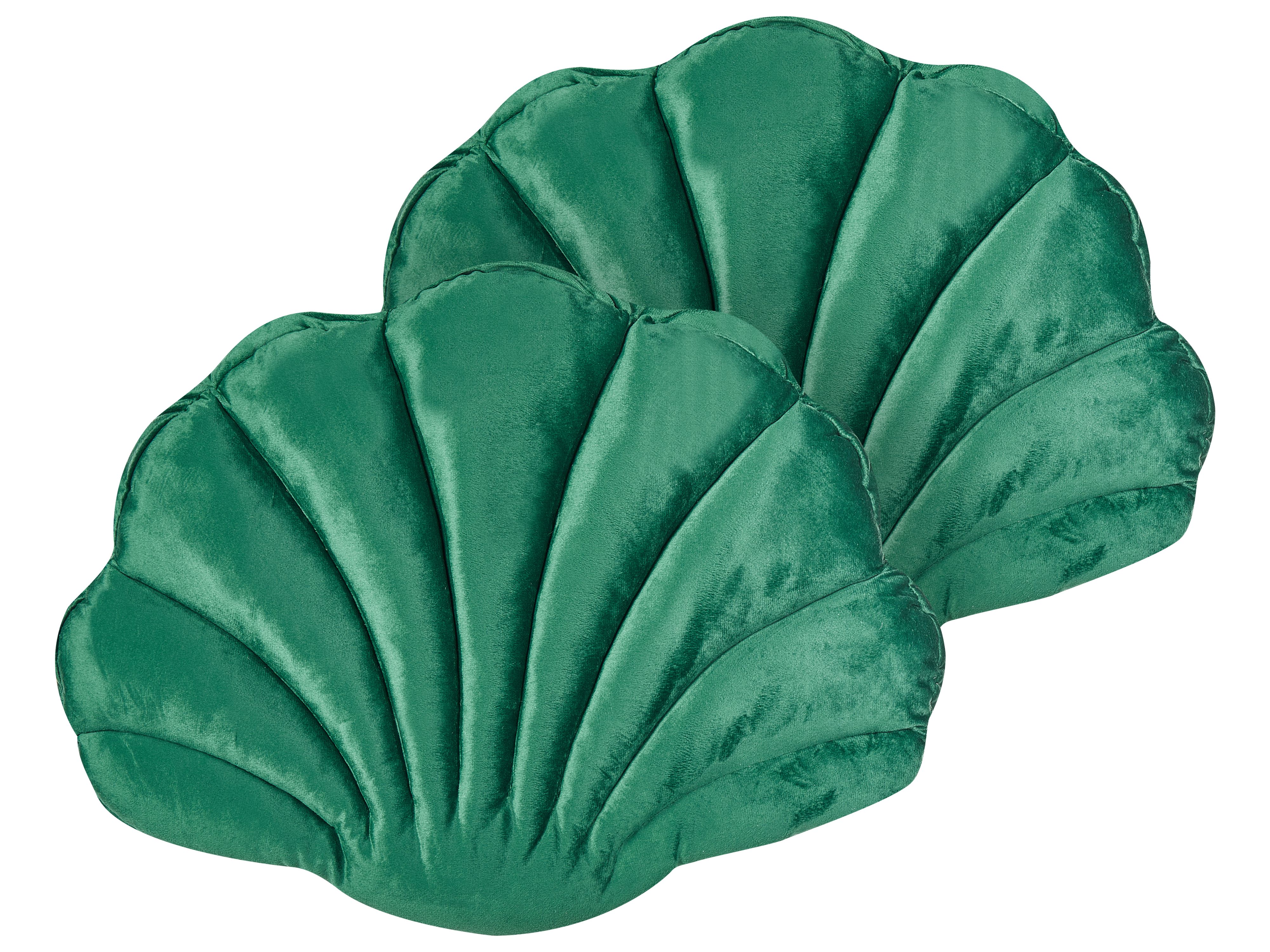 Set of 2 Decorative Cushions CONSOLIDA Velvet 47 x 35 cm Emerald Green Solid