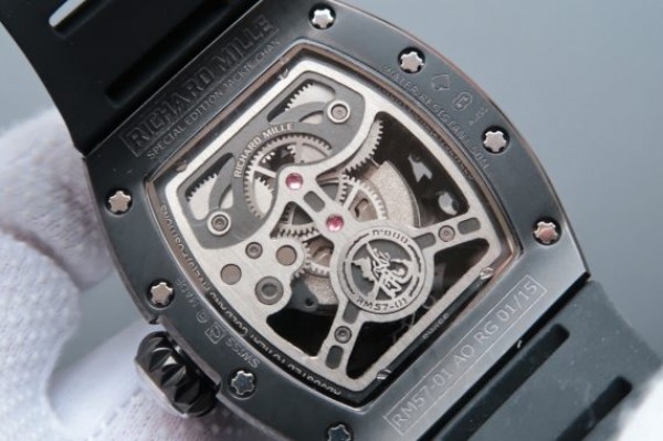 Replica Richard Mille RM057 Dragon Phoenix PVD SS Case YG Dragon Dial Black Rubber Strap - Top club