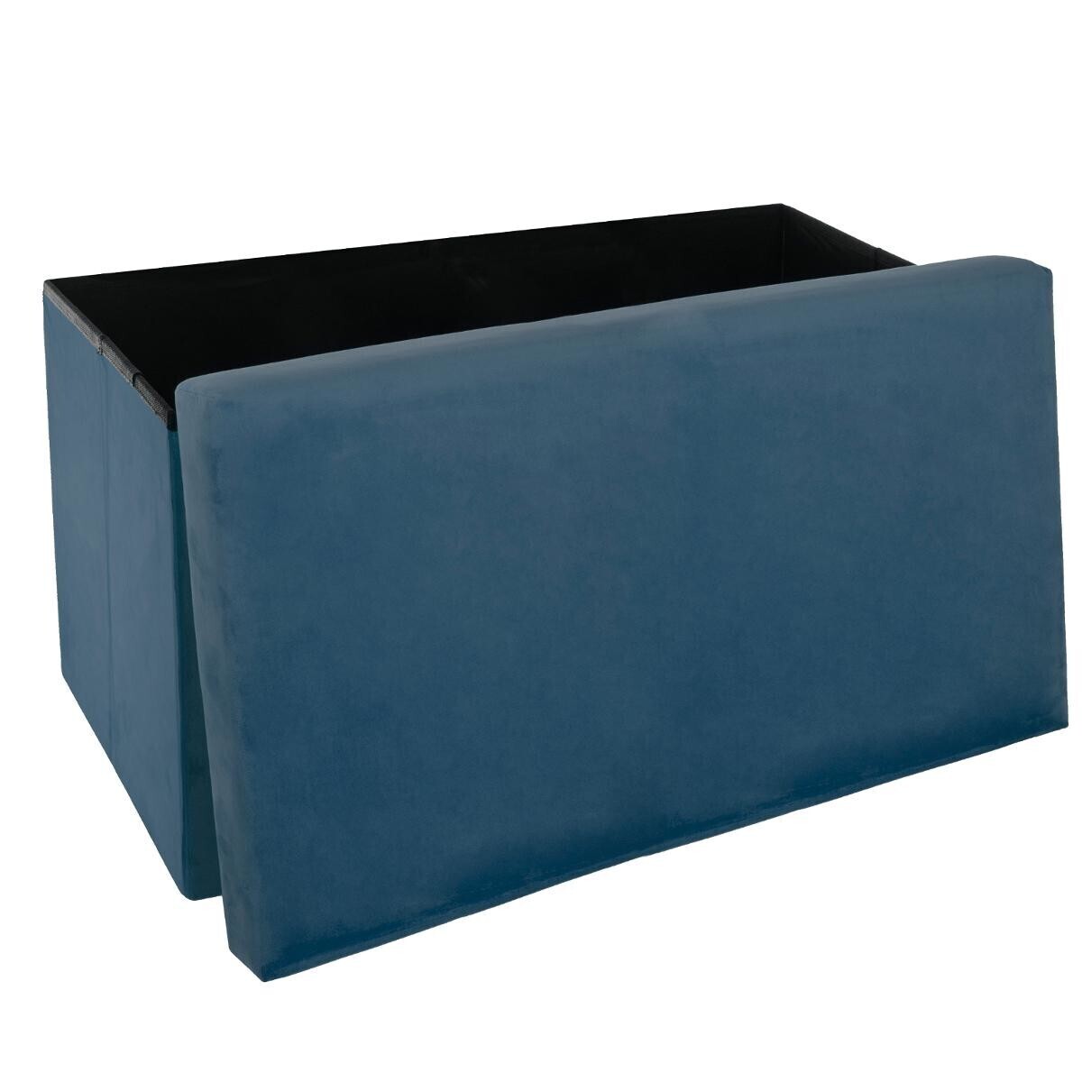 Double folding pouf "Tess" Velvet, blue