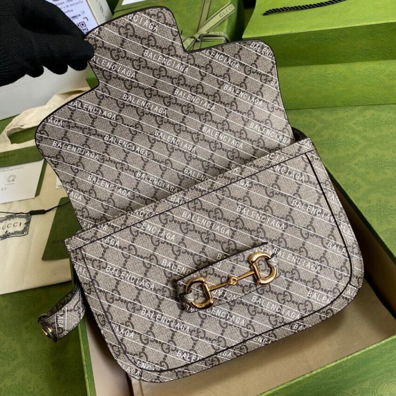 Replica Gucci X Balenciaga Horsebit 1955 Shoulder Bag 6022041:1High-quality replica