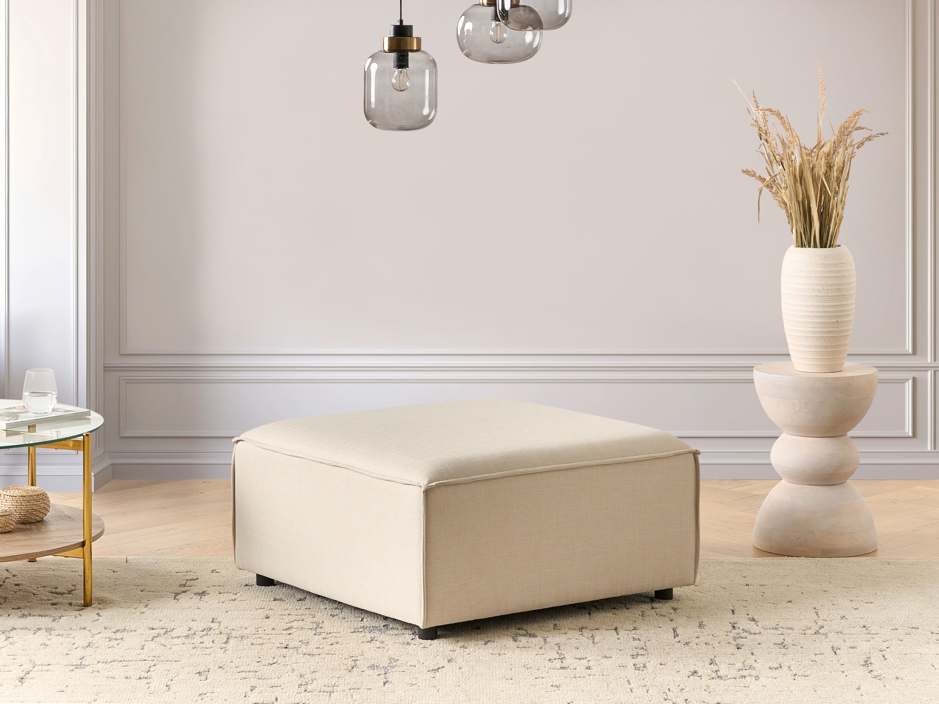 Ottoman ARDAL Fabric Beige