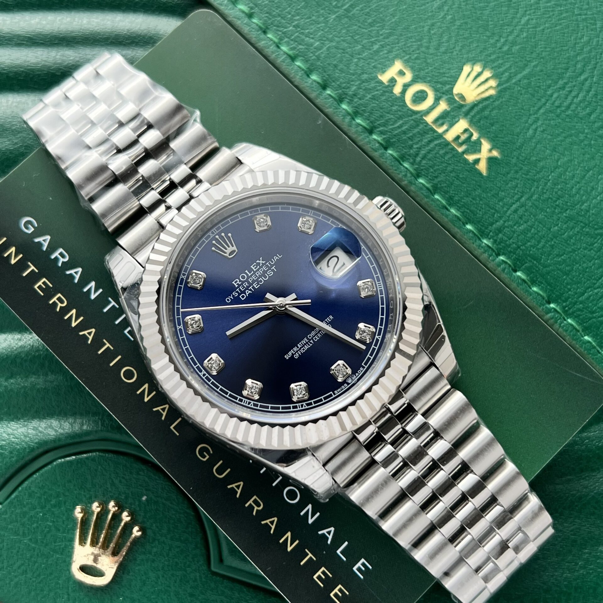 Rolex DateJust Replica 1:1 Watch Blue Dial Jubilee Strap EW Factory 36-41mm - Elite Watch Atelier